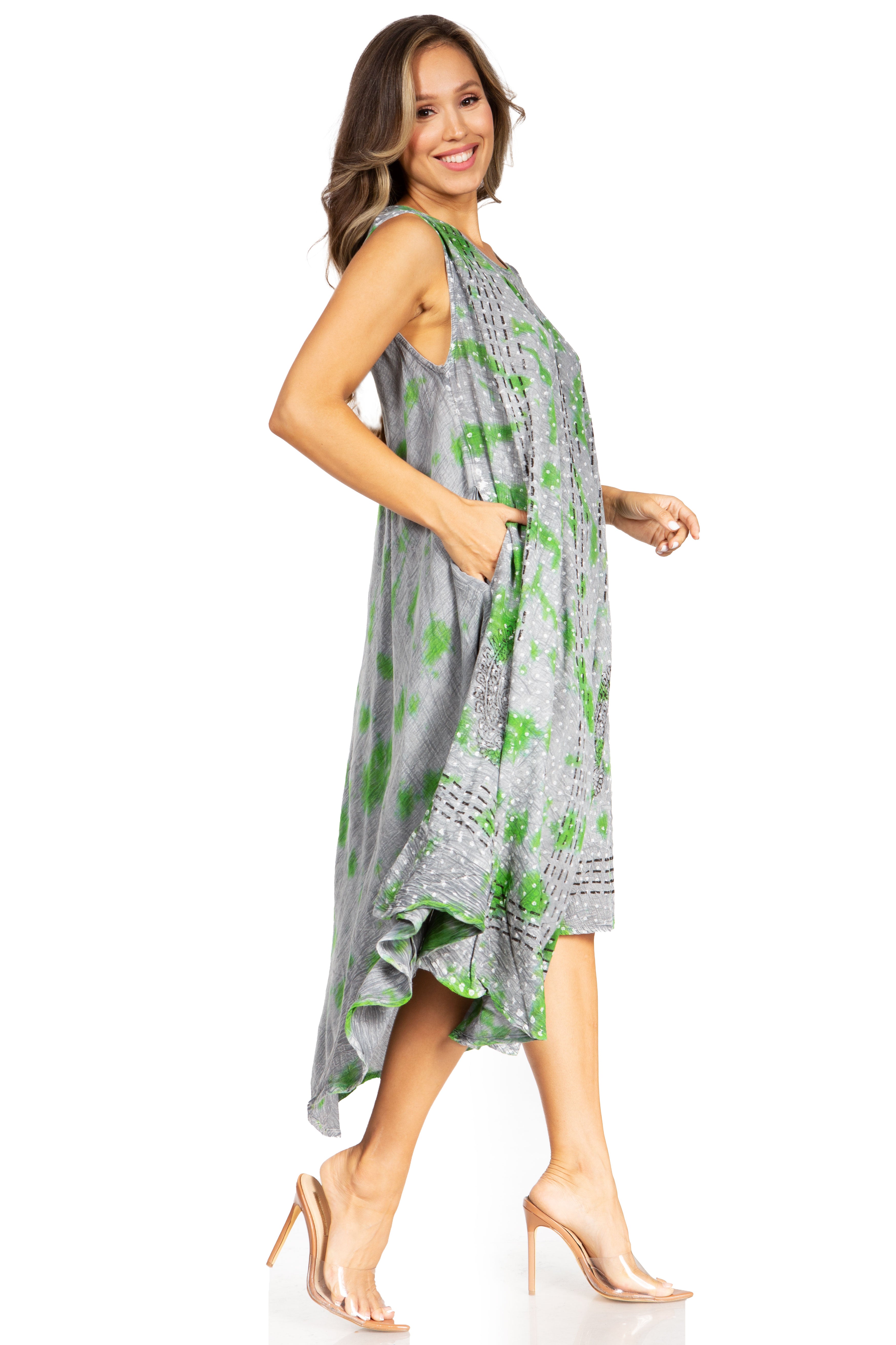 Sakkas - Starlight Fourth Tie Dye Caftan Tank Dres