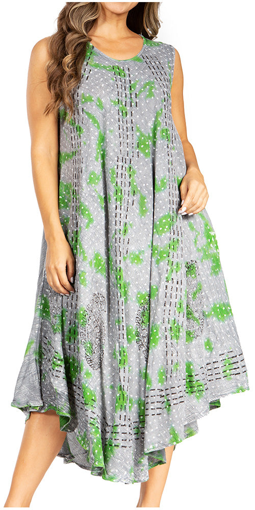 Sakkas - Starlight Fourth Tie Dye Caftan Tank Dres