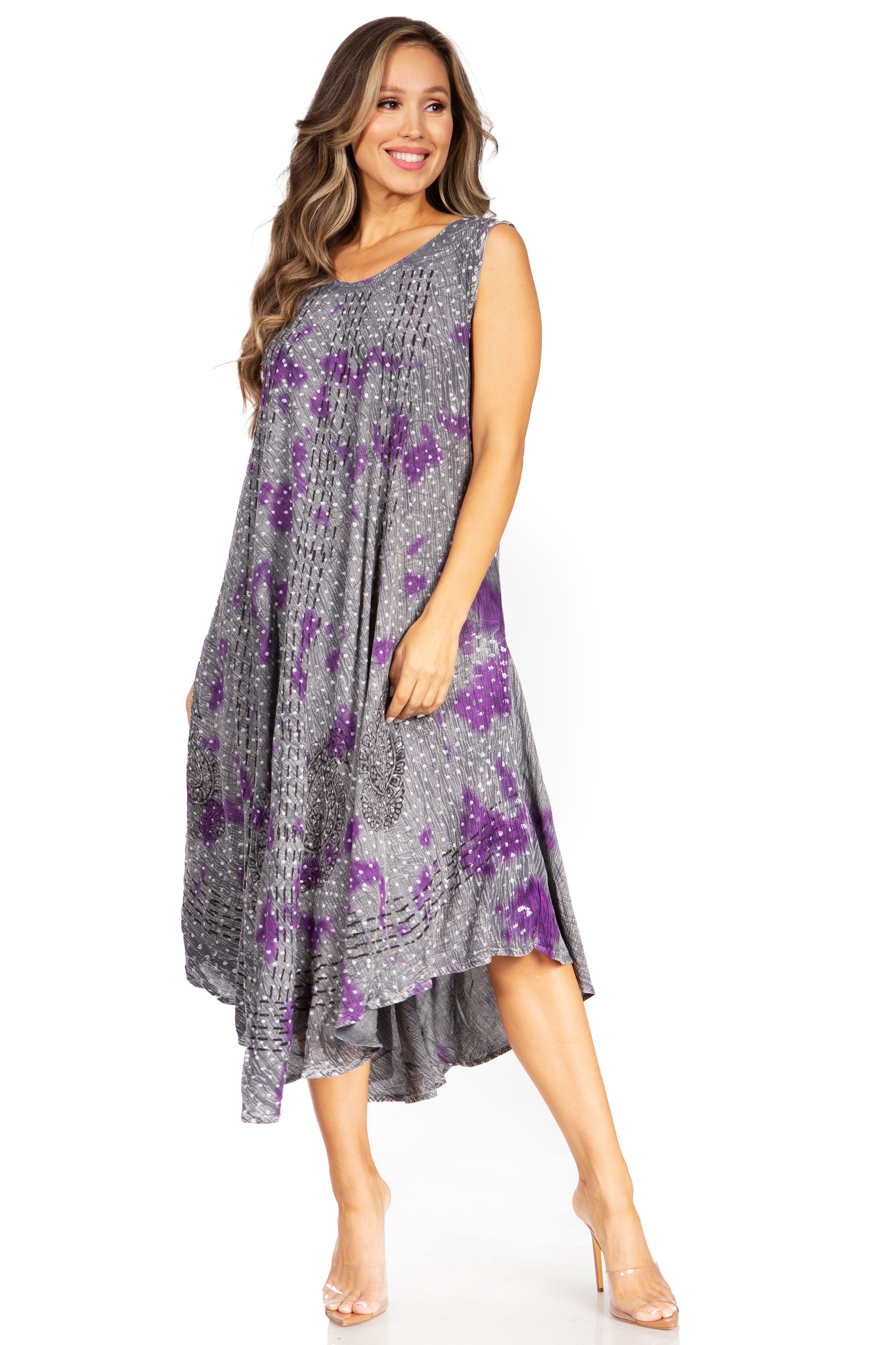 Sakkas - Starlight Fourth Tie Dye Caftan Tank Dres