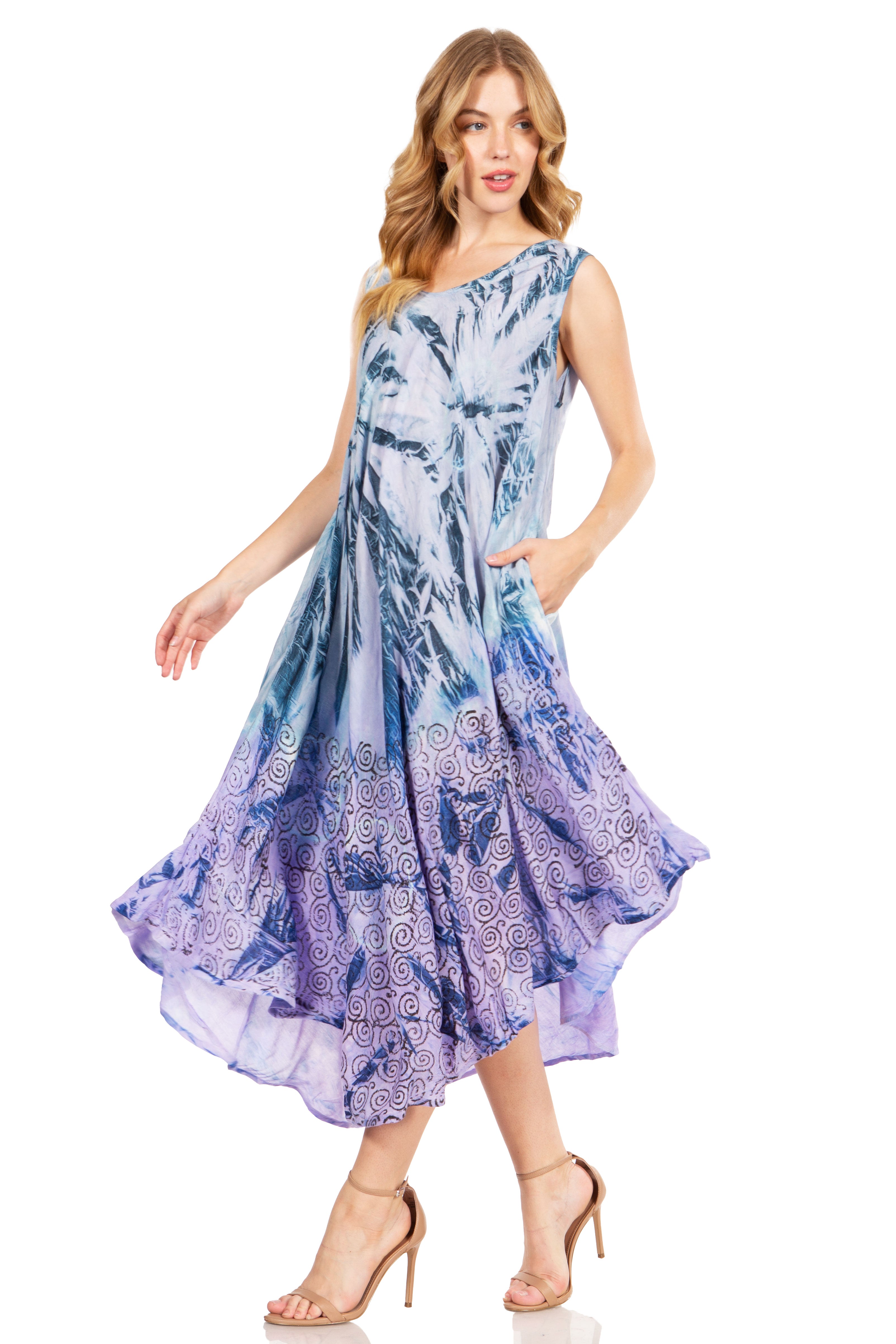 Sakkas - Starlight Fourth Tie Dye Caftan Tank Dres
