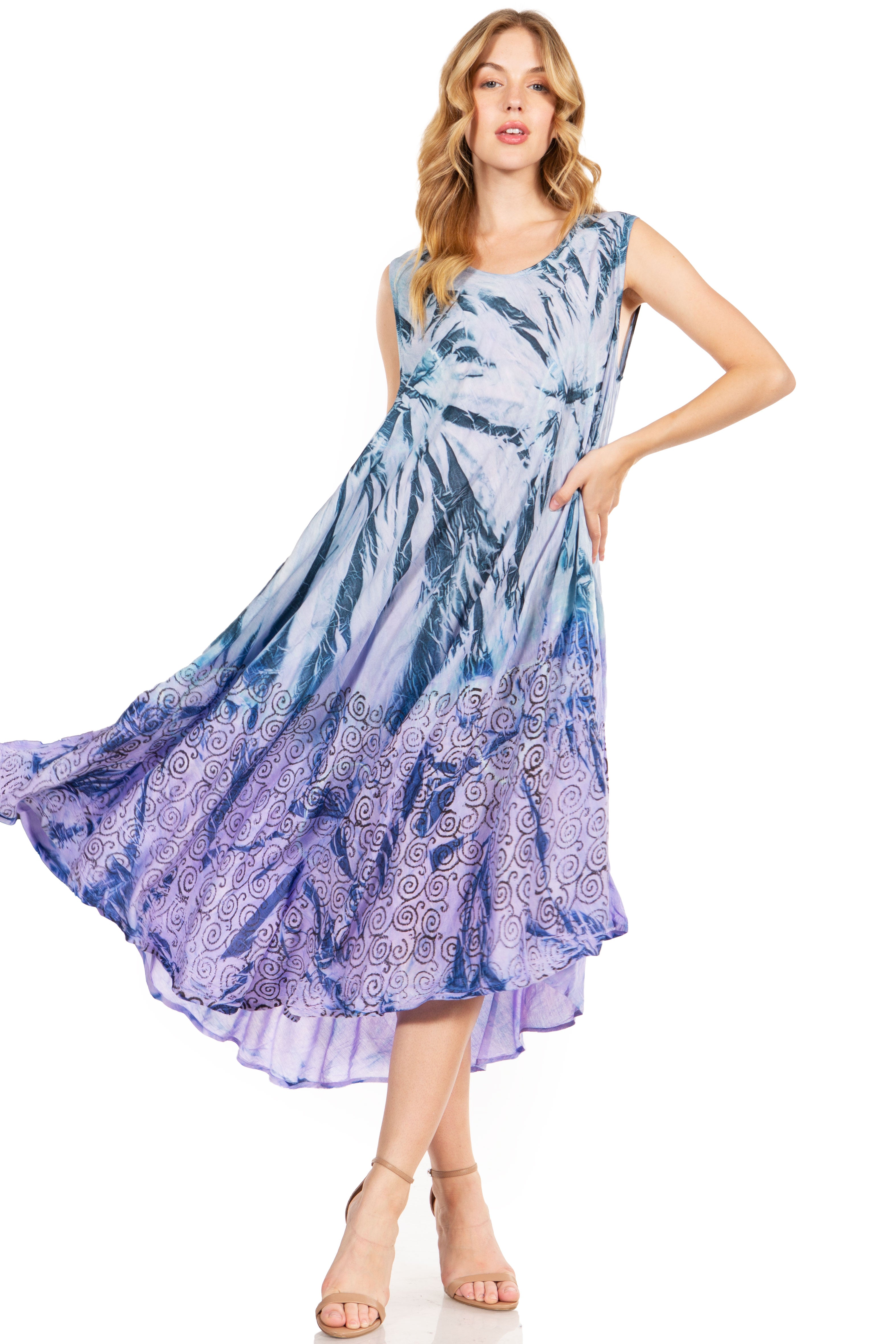 Sakkas - Starlight Fourth Tie Dye Caftan Tank Dres