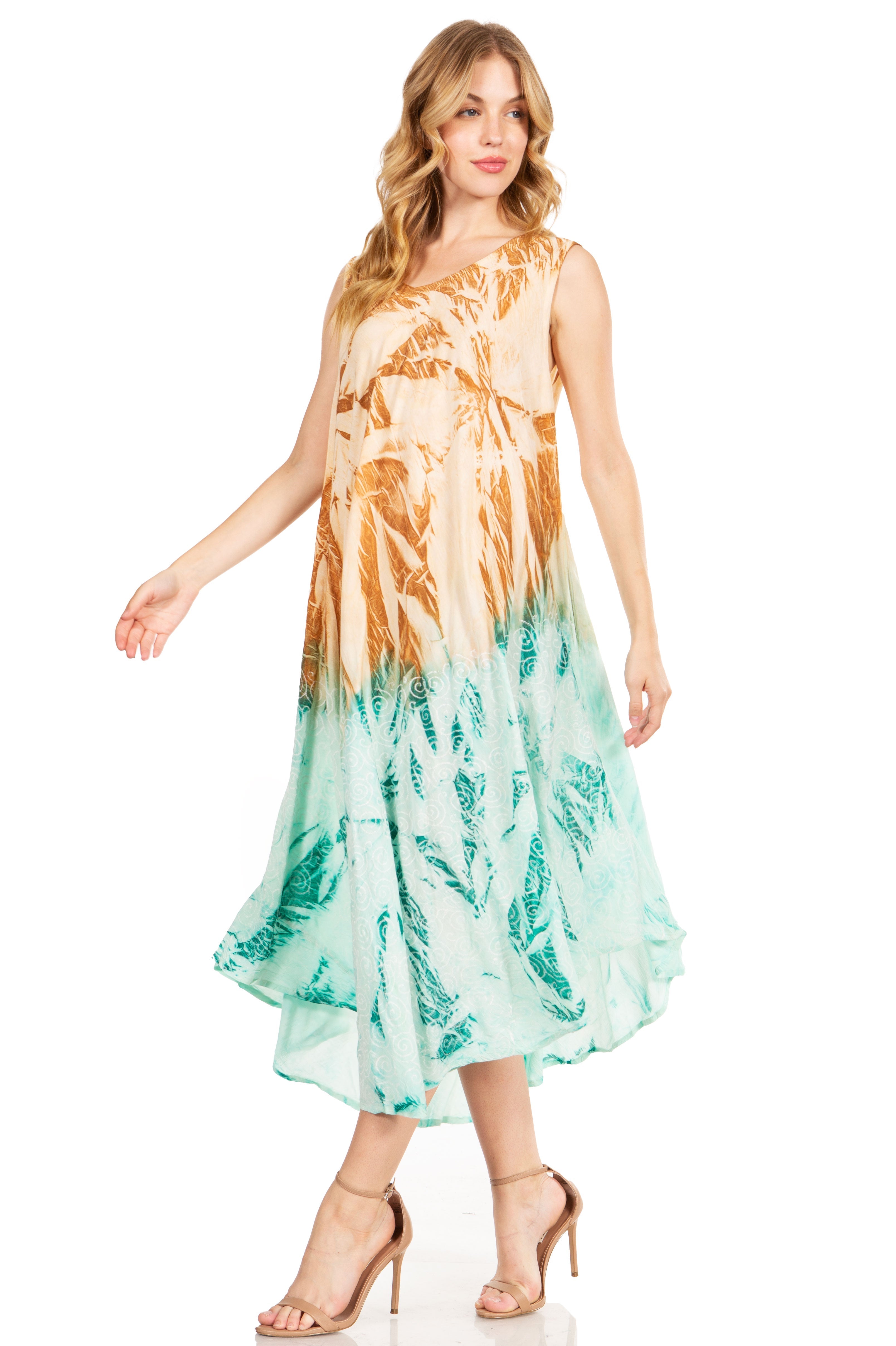 Sakkas - Starlight Fourth Tie Dye Caftan Tank Dres