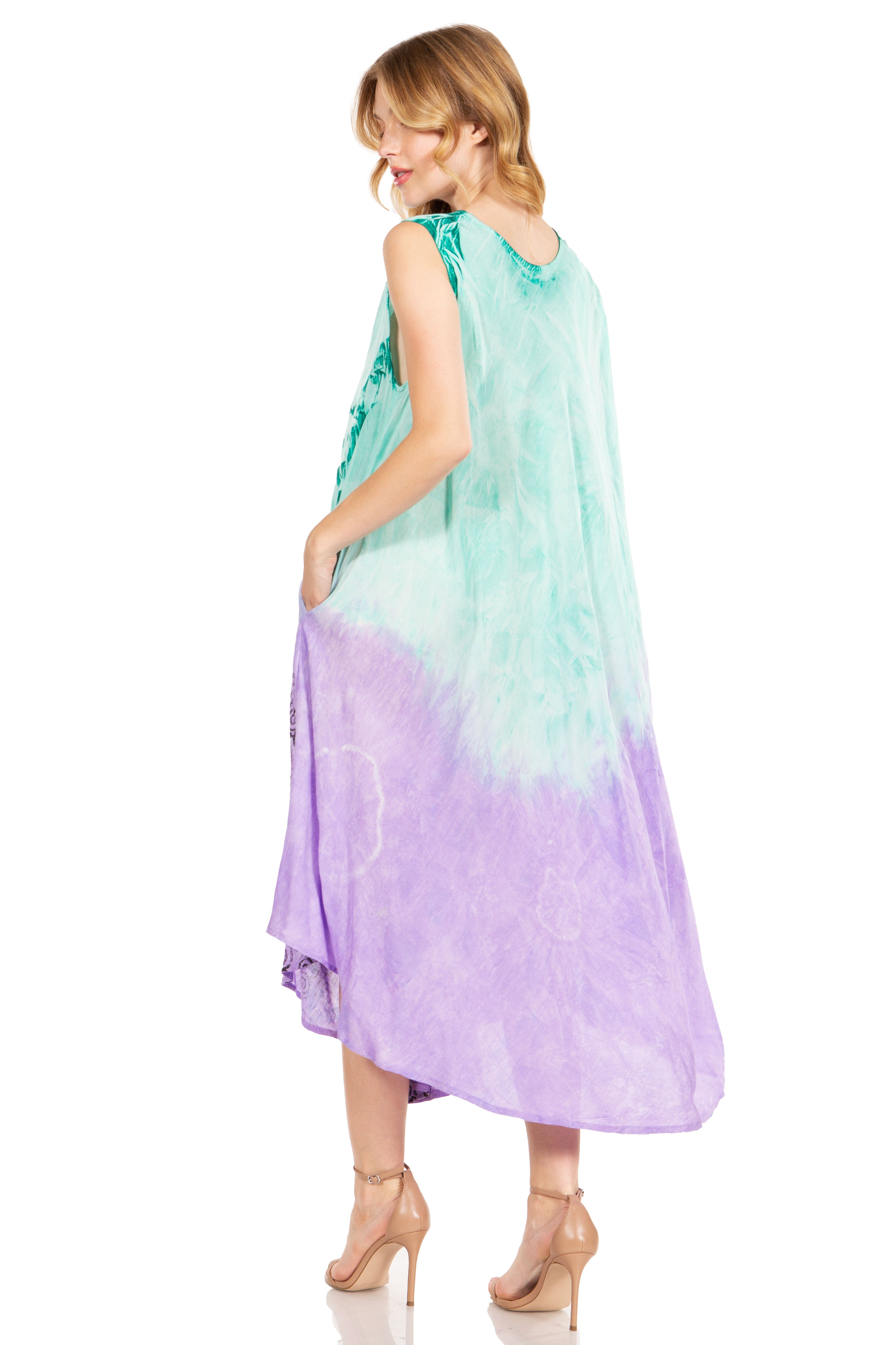 Sakkas - Starlight Fourth Tie Dye Caftan Tank Dres
