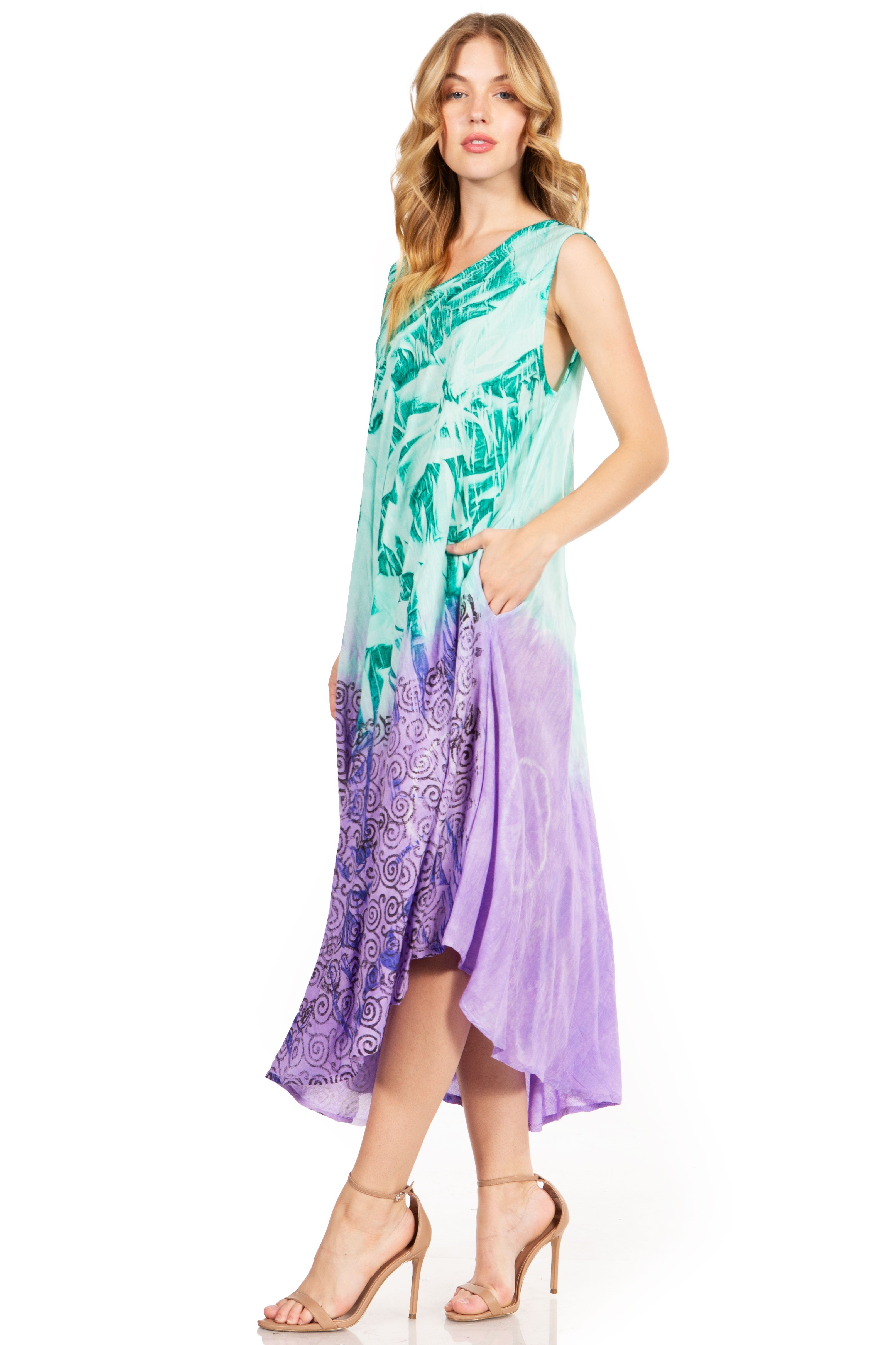 Sakkas - Starlight Fourth Tie Dye Caftan Tank Dres