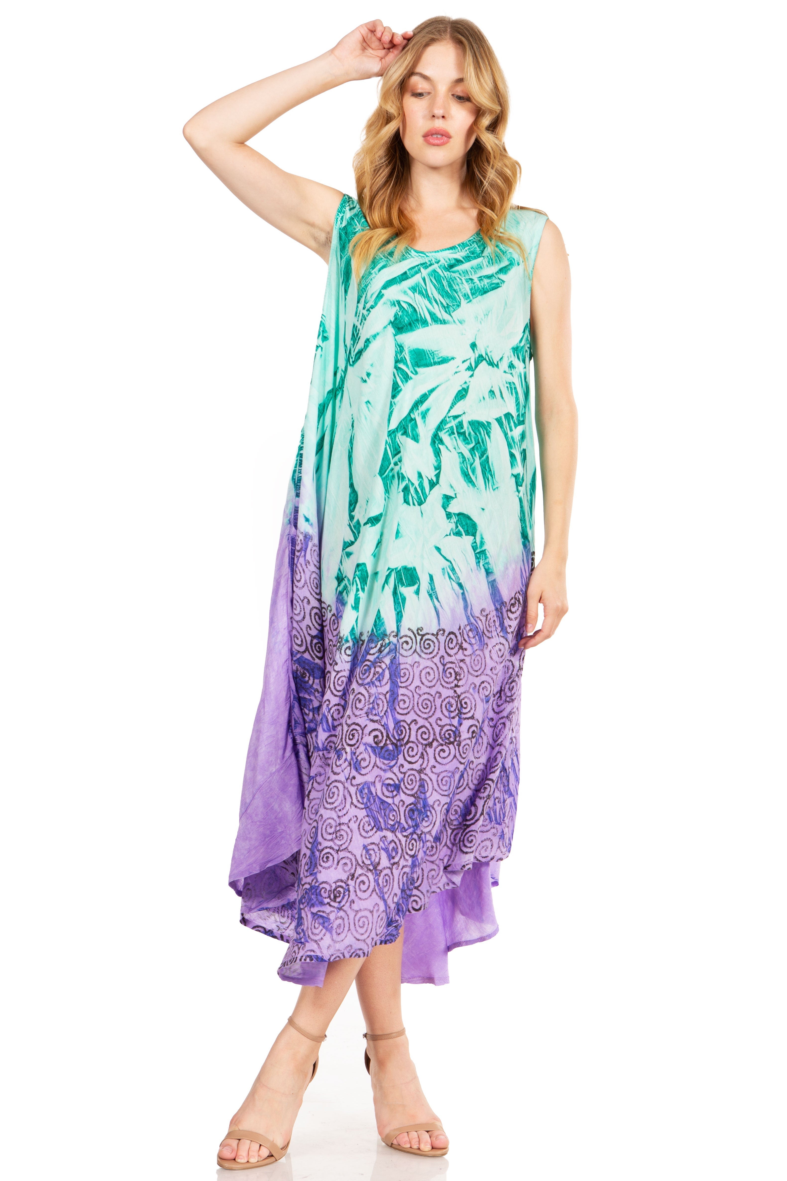 Sakkas - Starlight Fourth Tie Dye Caftan Tank Dres
