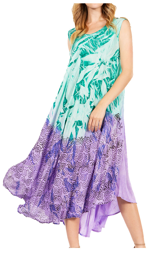 Sakkas - Starlight Fourth Tie Dye Caftan Tank Dres