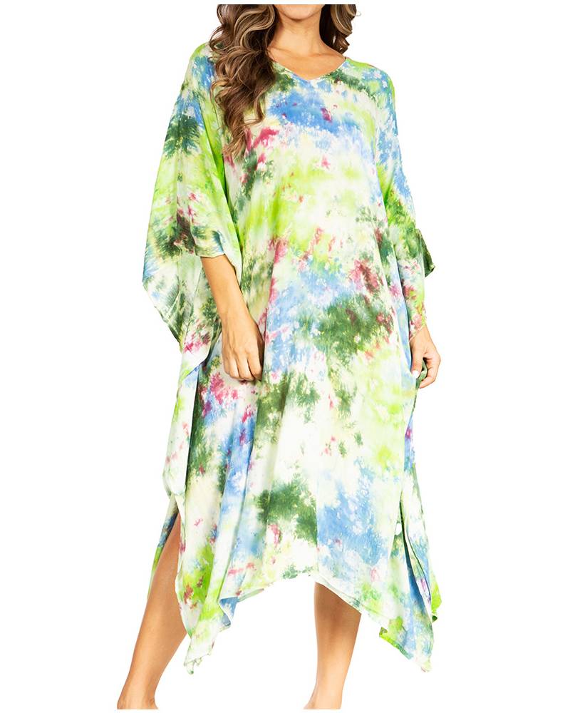 Sakkas - Clementine Second Women's Tie Dye Caftan Dress
