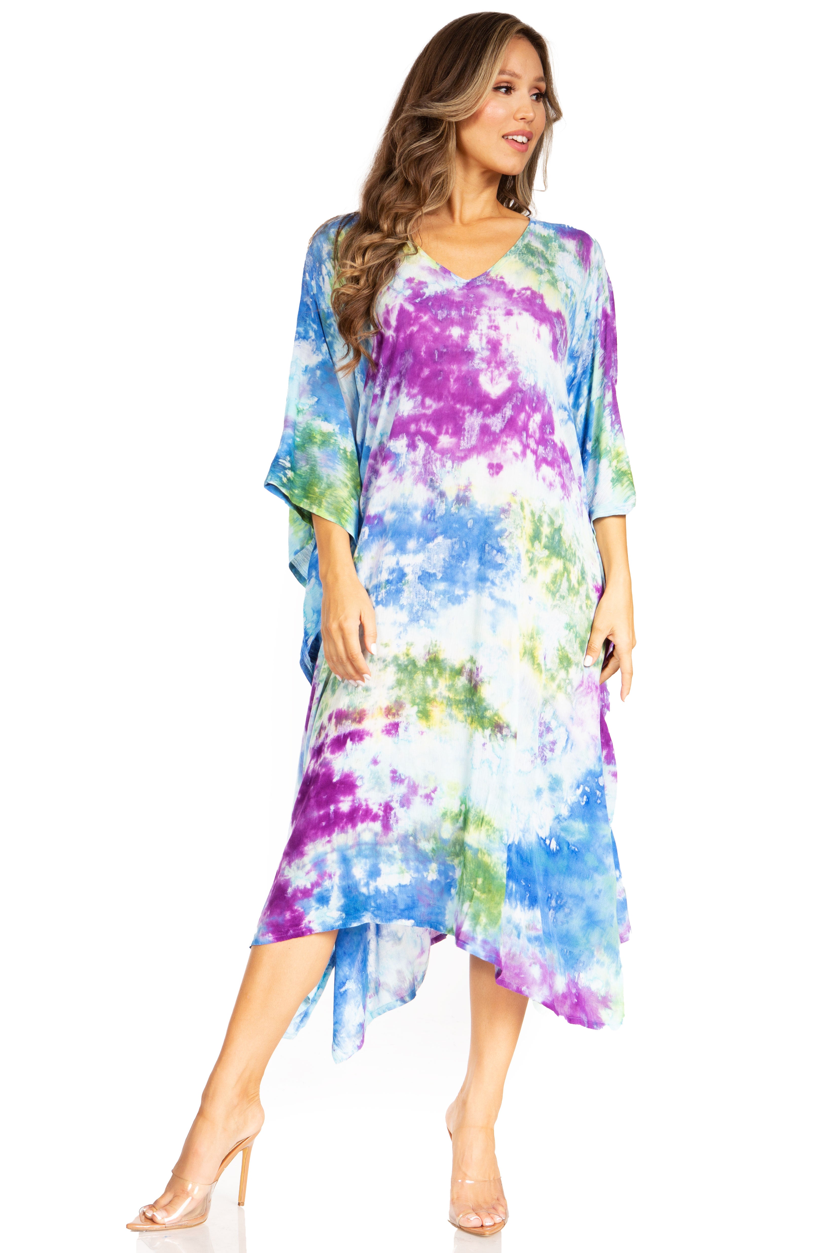 Sakkas - Clementine Second Women's Tie Dye Caftan Dress