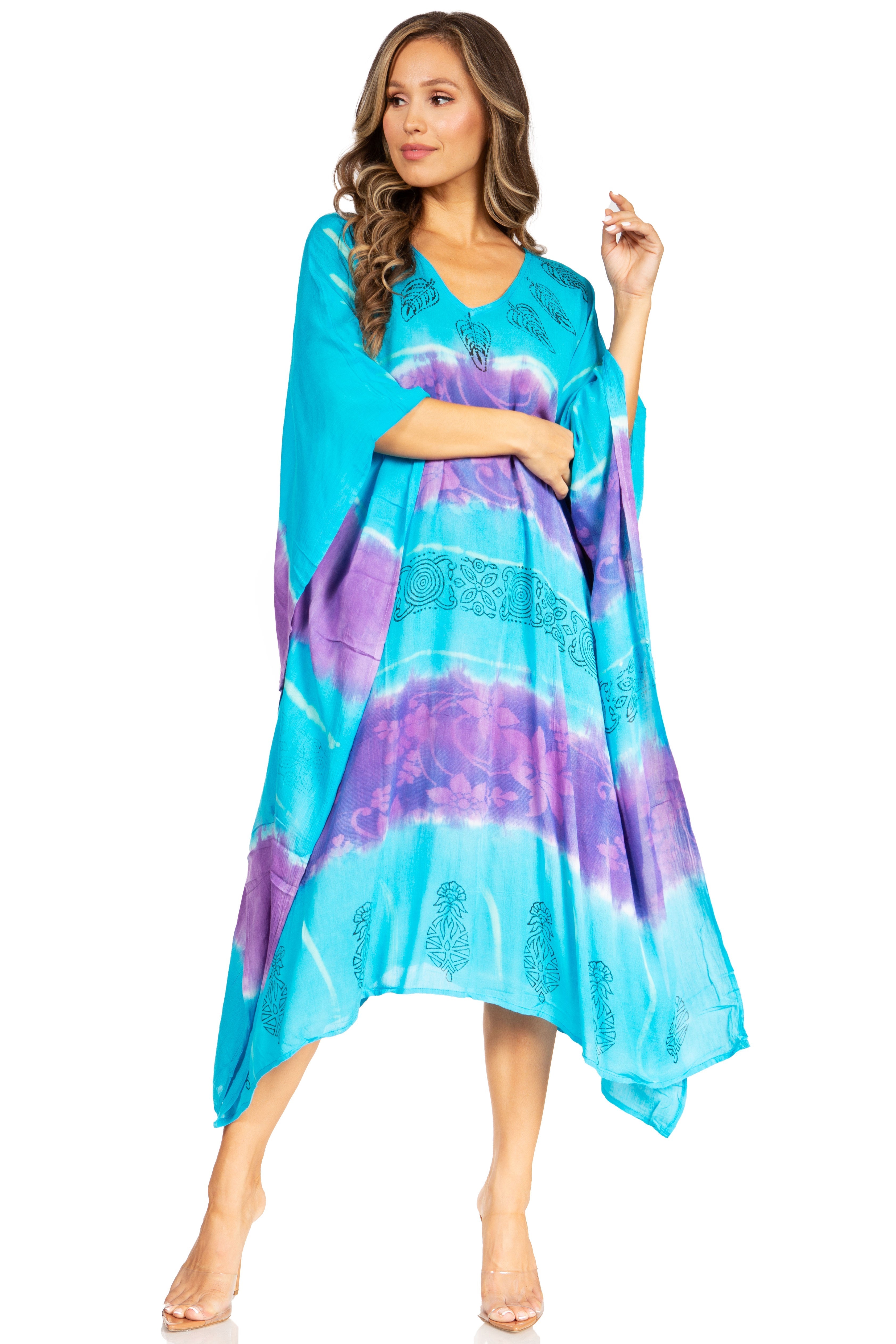 Sakkas - Clementine Second Women's Tie Dye Caftan Dress