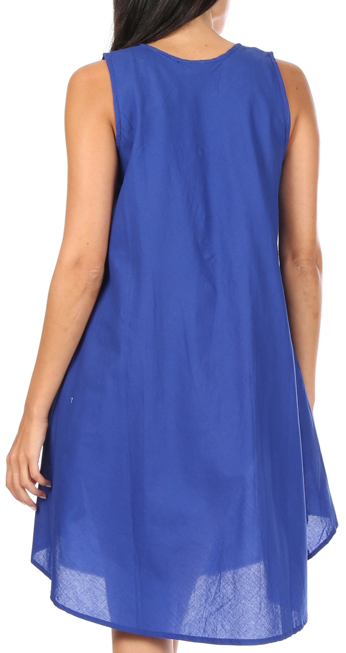 Sakkas - Lina Mid Length Tent Swing Sleeveless Dress With Pockets