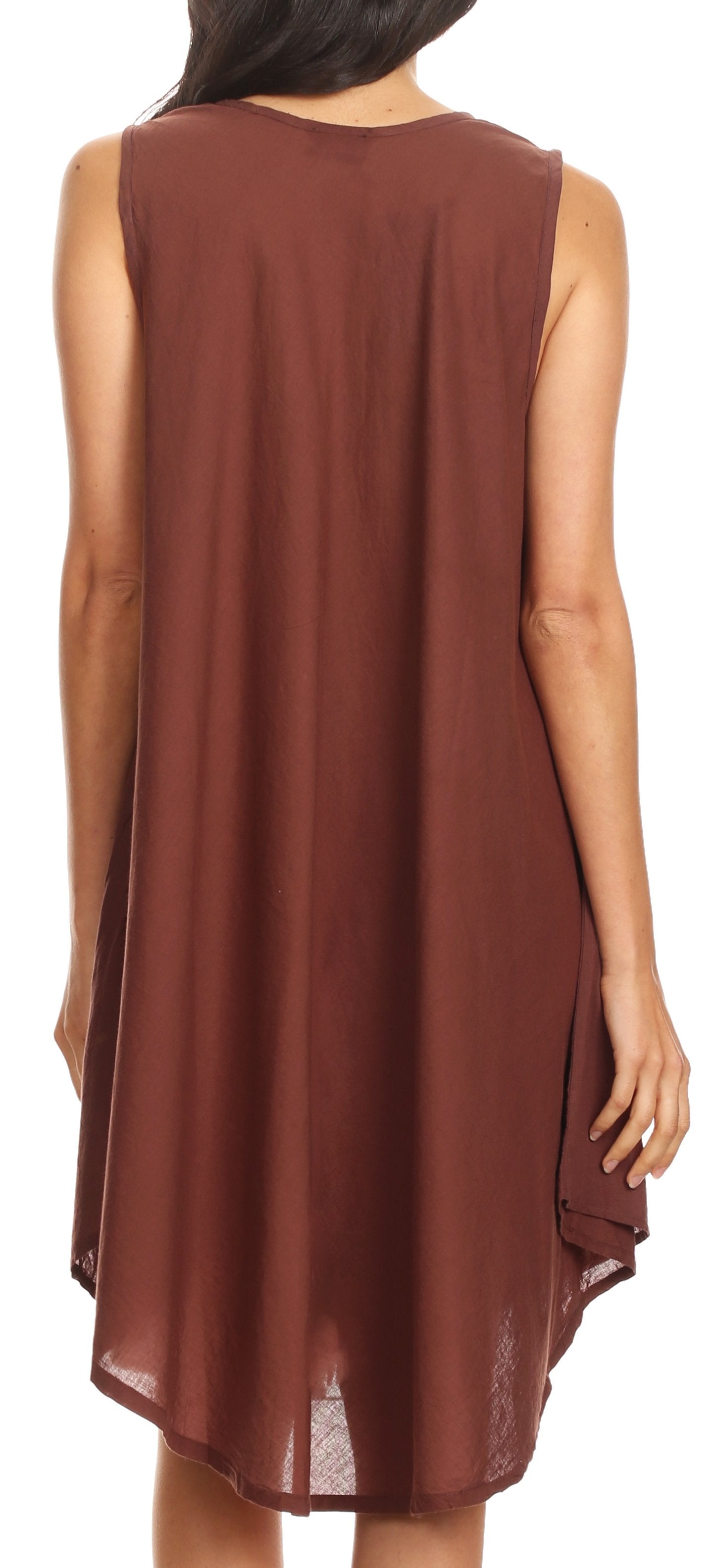 Sakkas - Lina Mid Length Tent Swing Sleeveless Dress With Pockets