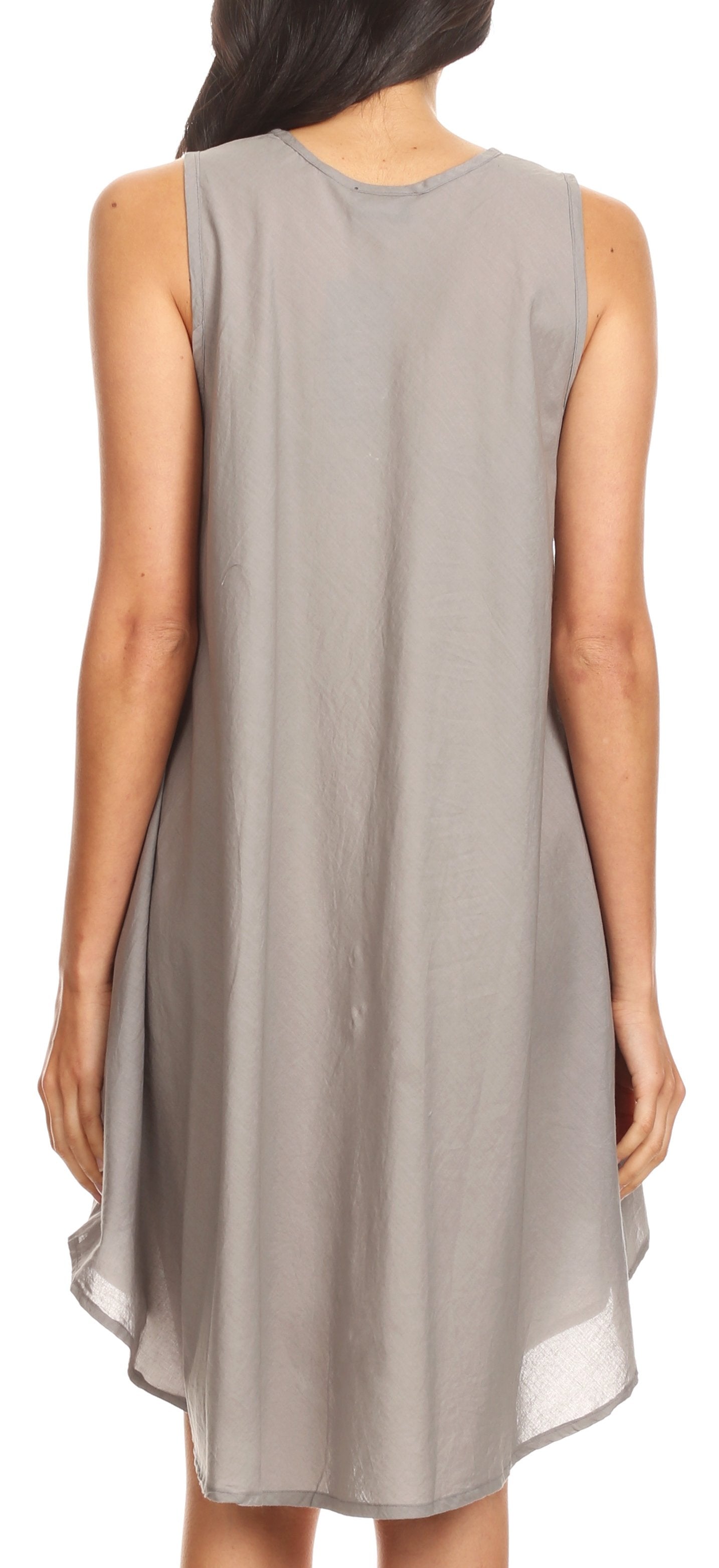 Sakkas - Lina Mid Length Tent Swing Sleeveless Dress With Pockets