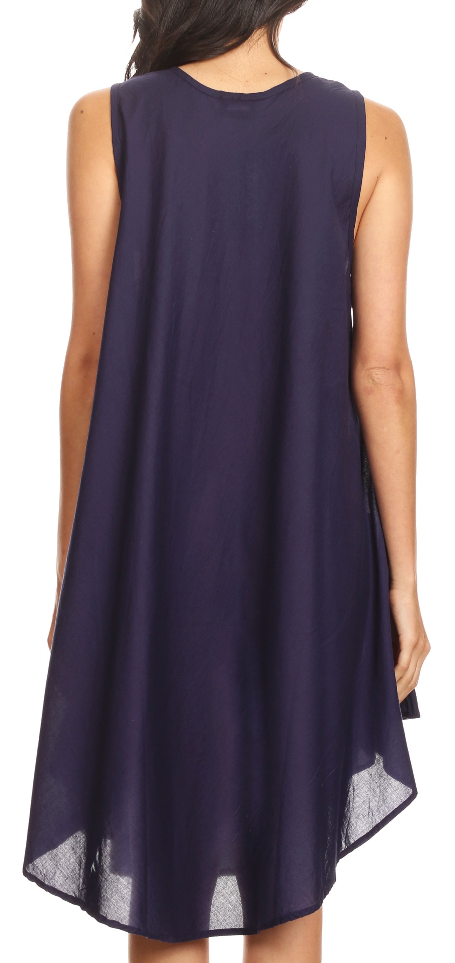 Sakkas - Lina Mid Length Tent Swing Sleeveless Dress With Pockets