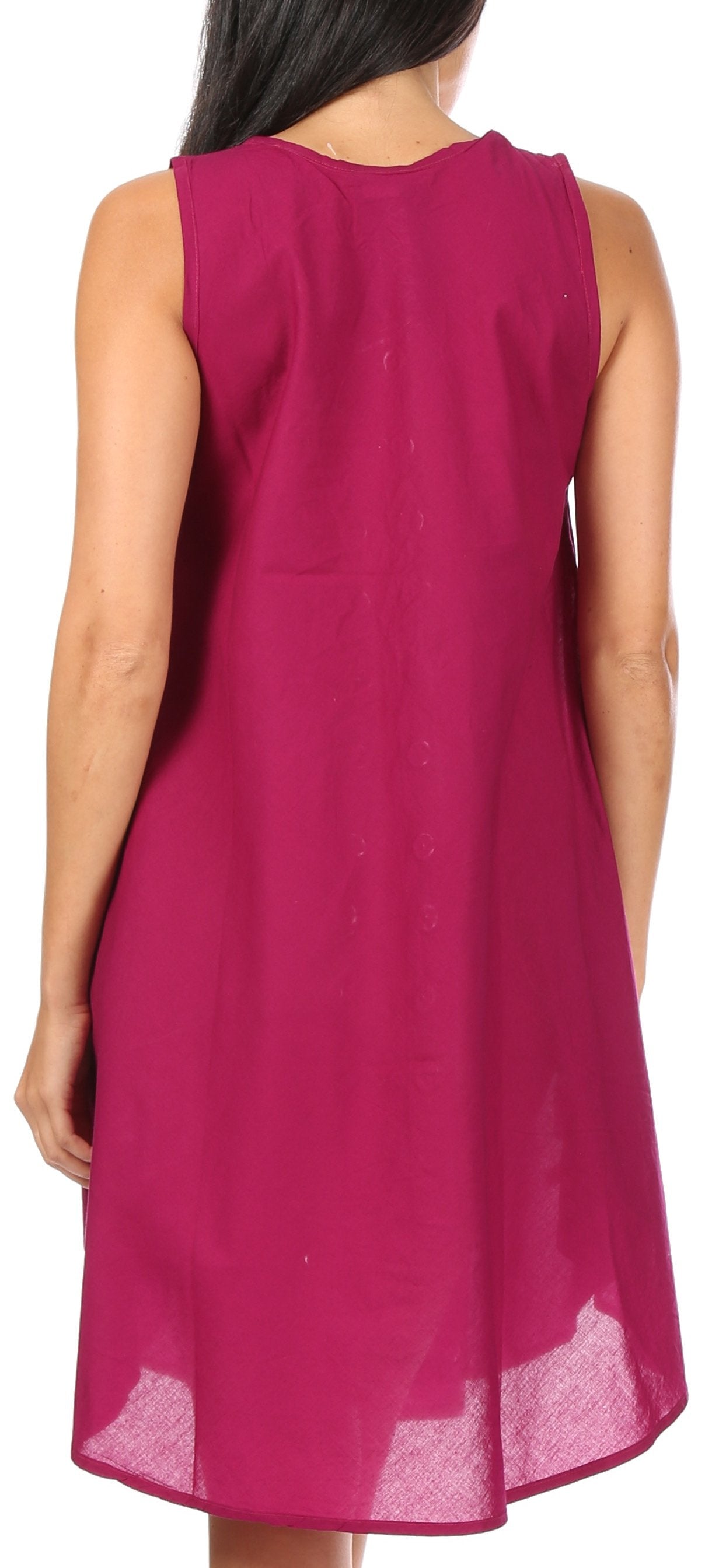 Sakkas - Lina Mid Length Tent Swing Sleeveless Dress With Pockets