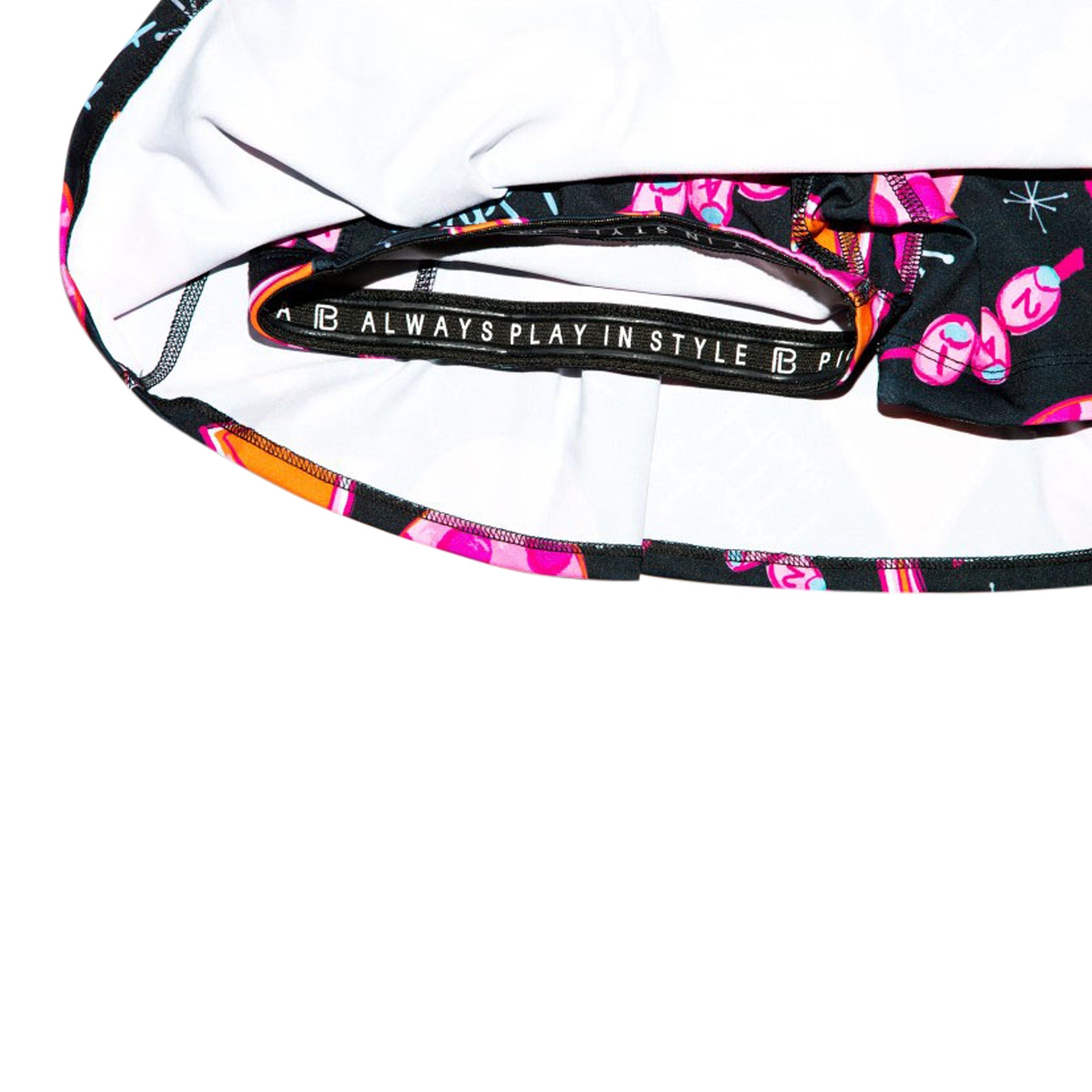 Floral-patterned dog collar with 'Always Play in Style' text on a white background