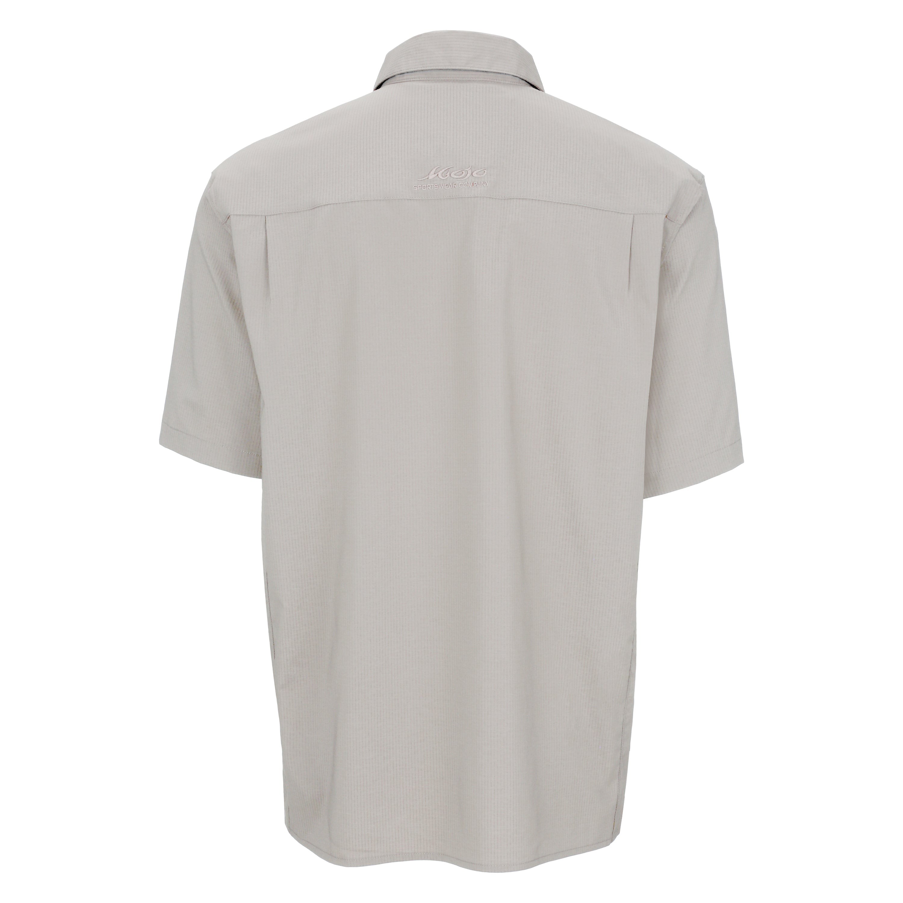 Light gray short-sleeve shirt on a white background