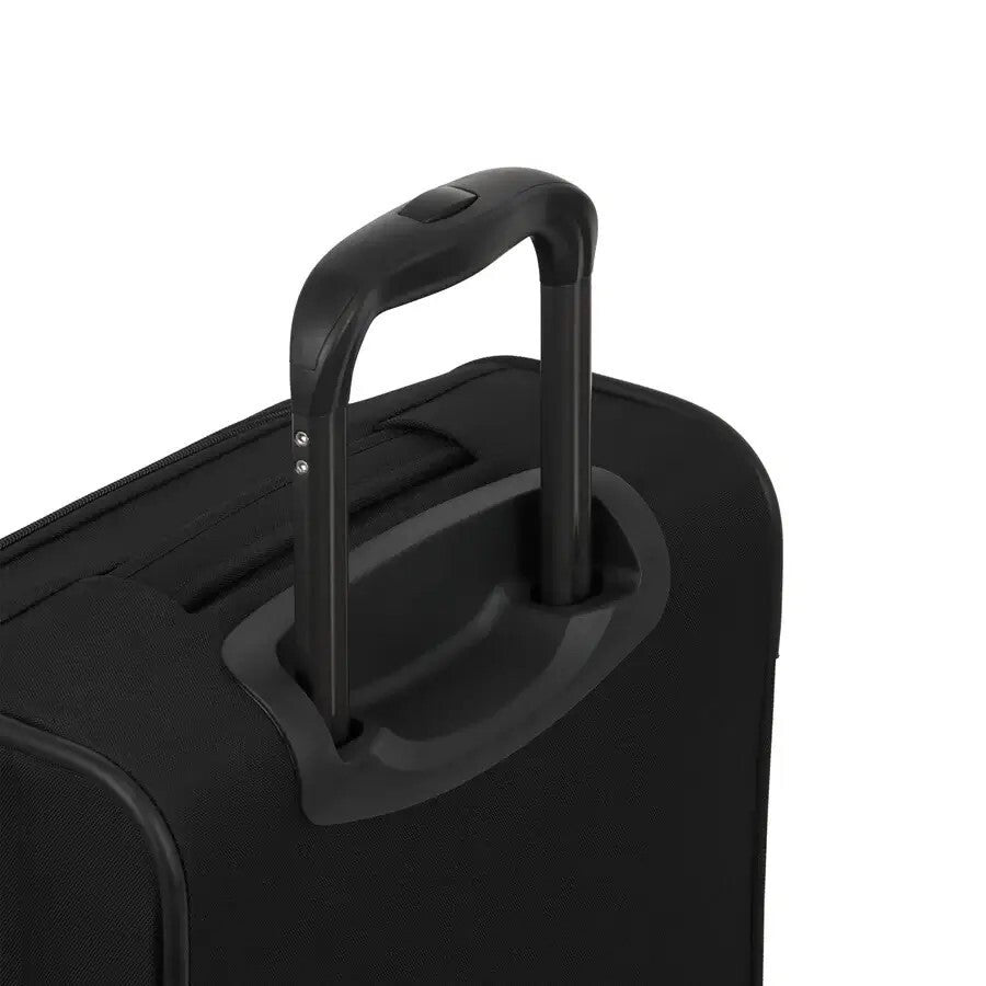 Black suitcase handle on a white background