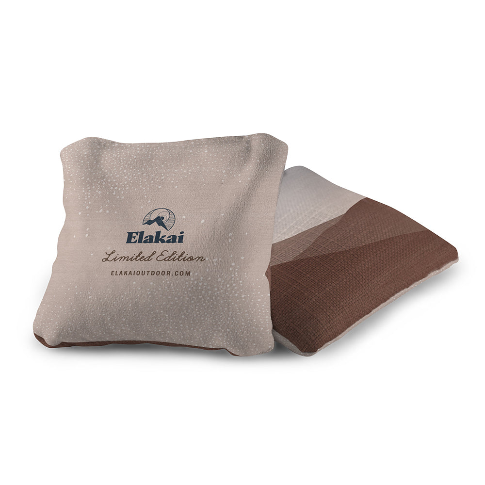 Two bean bags with 'Elakai' branding on a white background