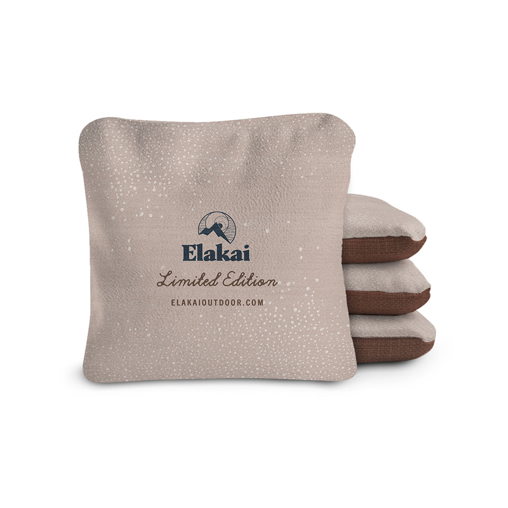 Two bean bags with 'Elakai' branding on a white background