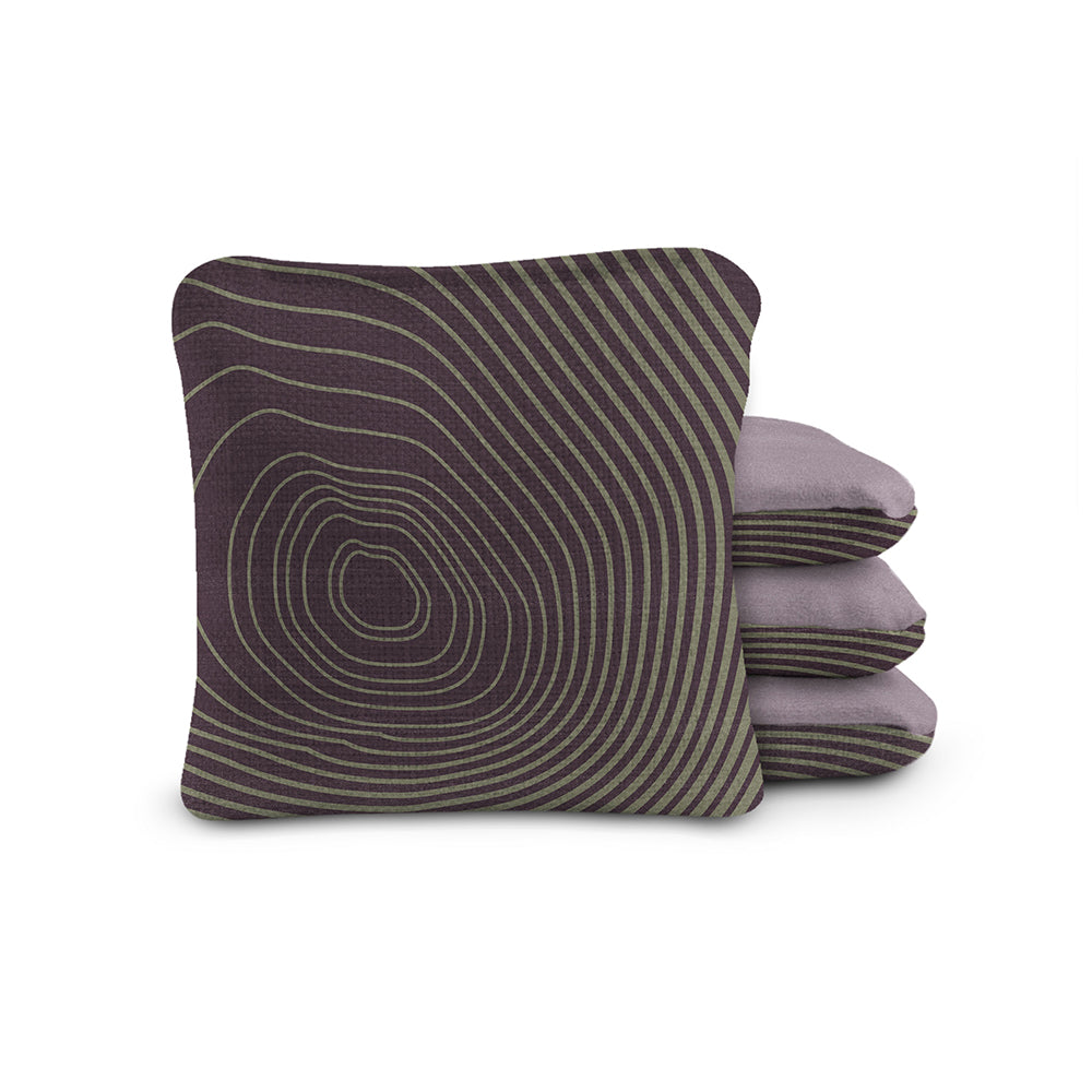 Decorative pillow with concentric circle pattern on a white background