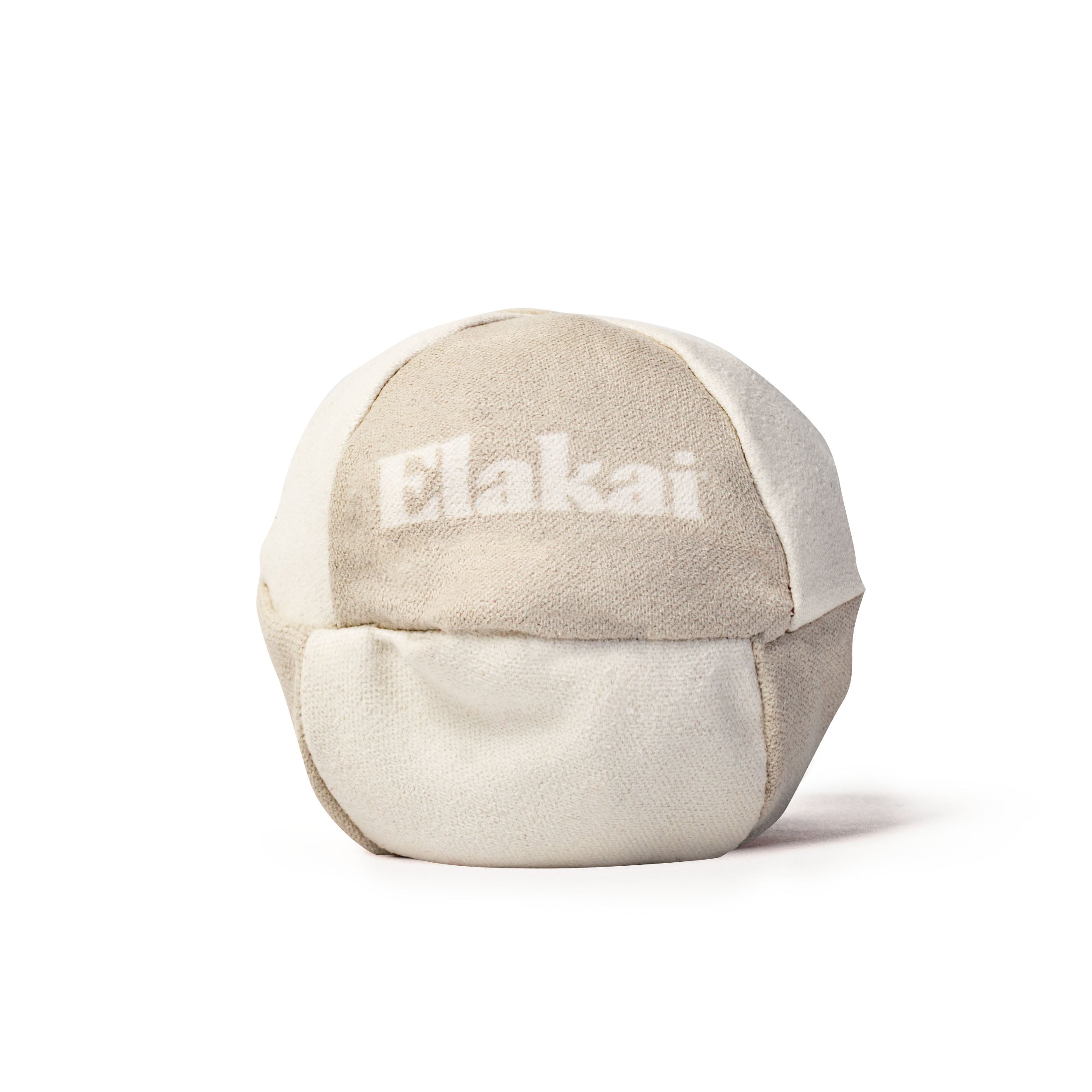 Beige and white ball with 'Elakai' branding on a white background
