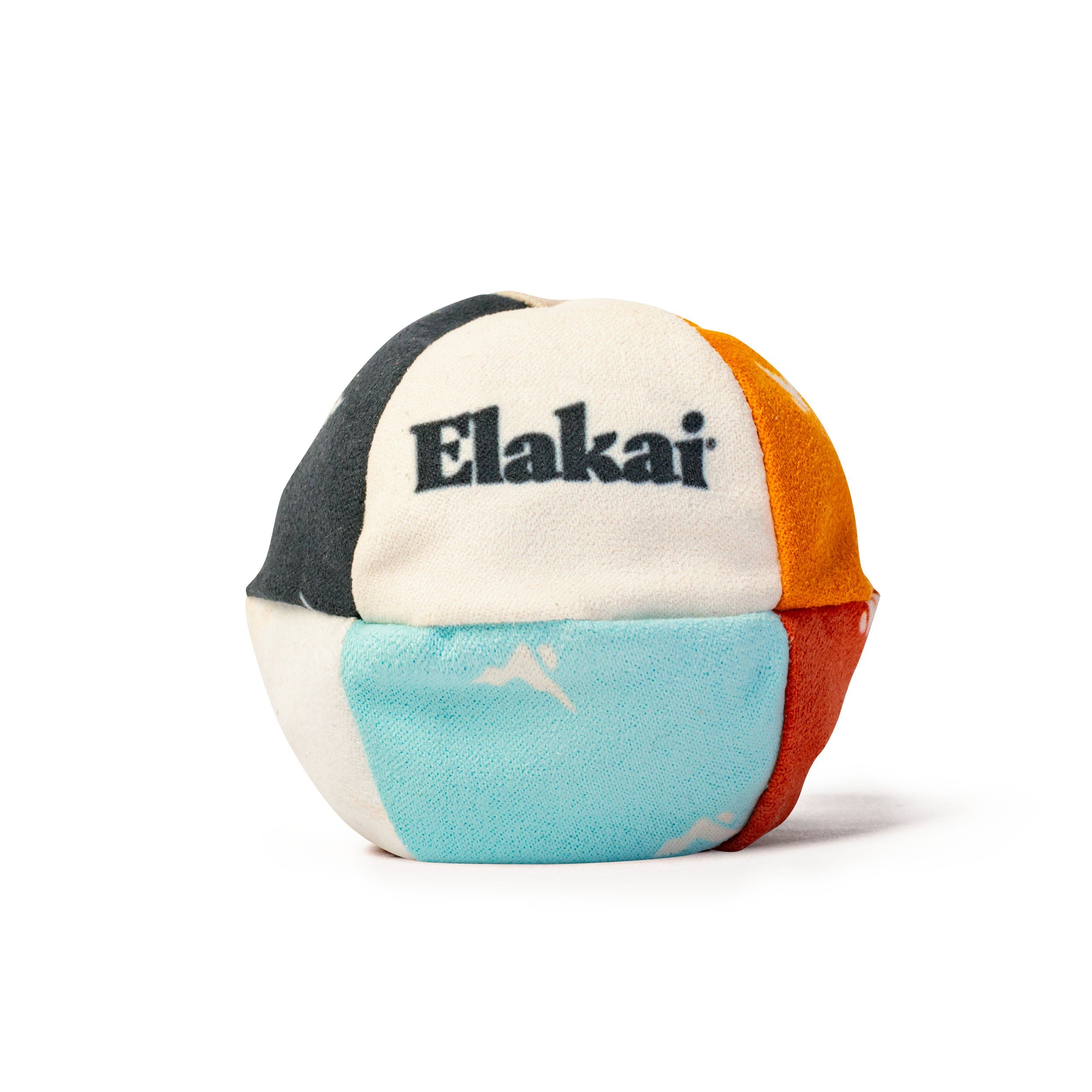 Colorful ball with 'Elakai' branding on a white background