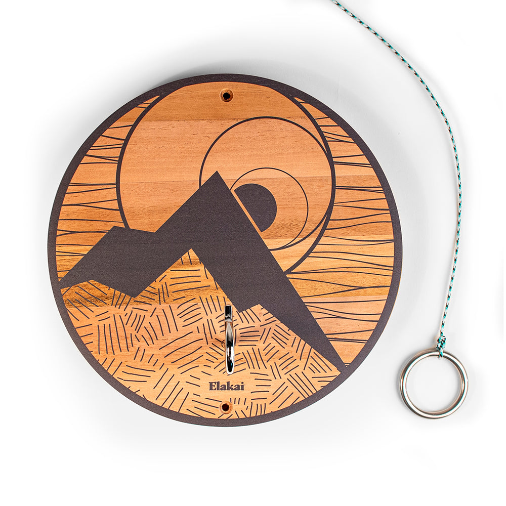 Wooden clock with a unique design on a white background