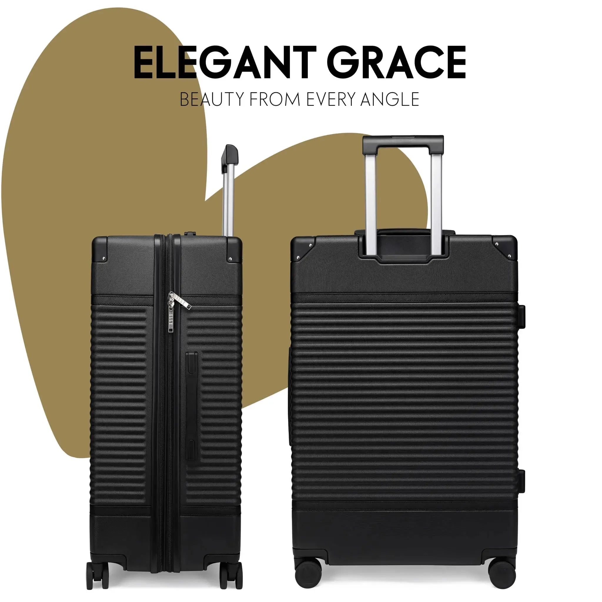 Belleville Three Piece Expandable Retro Luggage Set