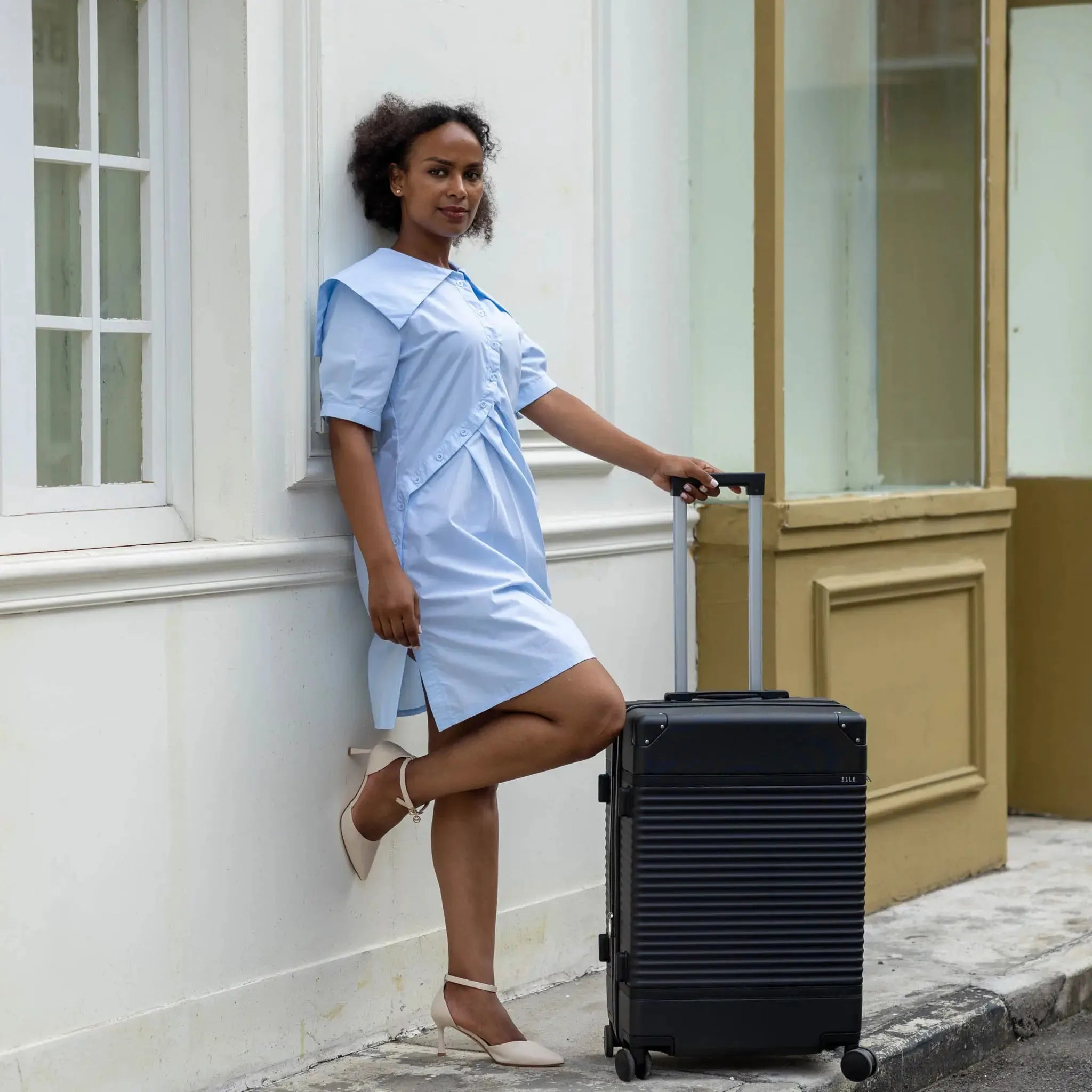 Belleville Three Piece Expandable Retro Luggage Set