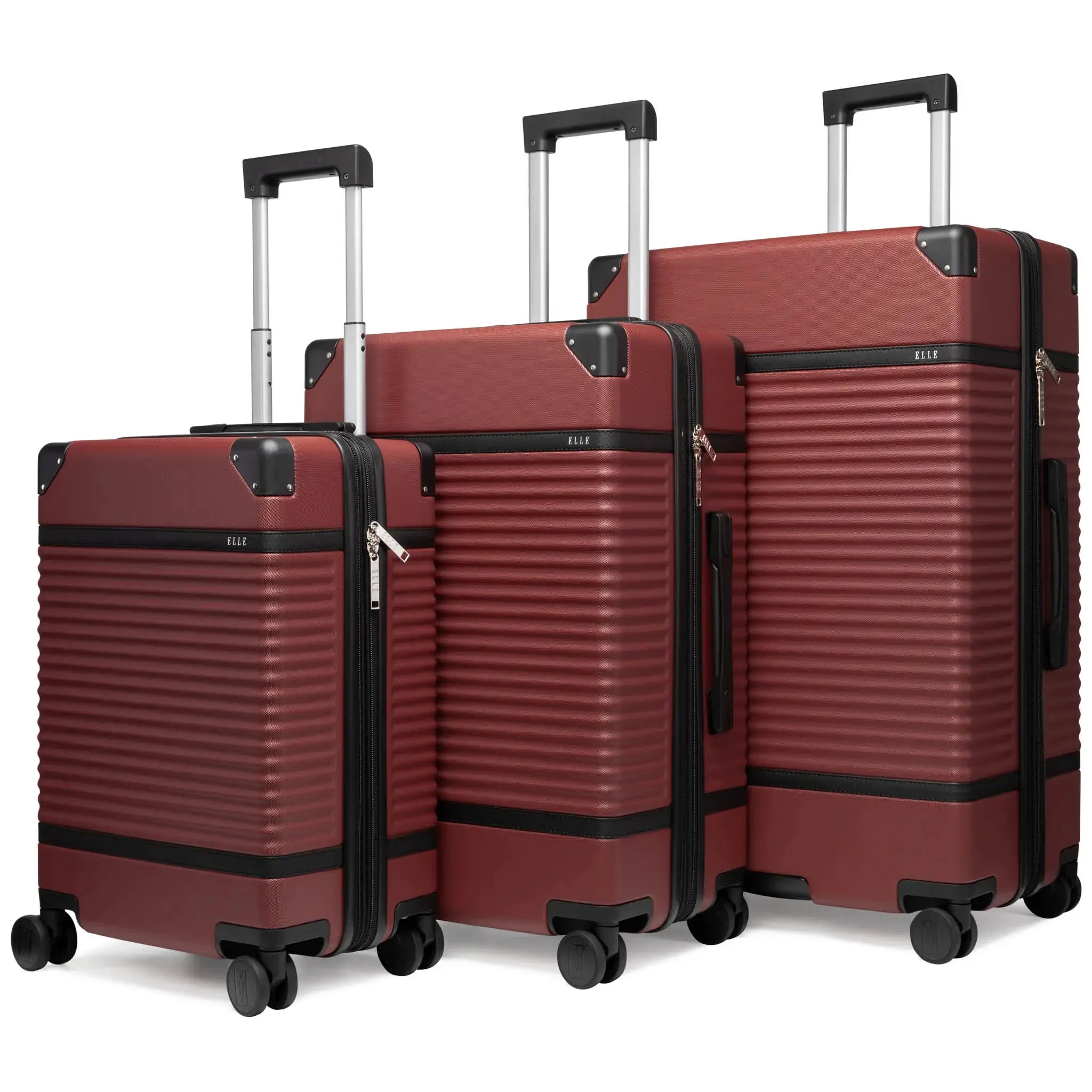 Belleville Three Piece Expandable Retro Luggage Set