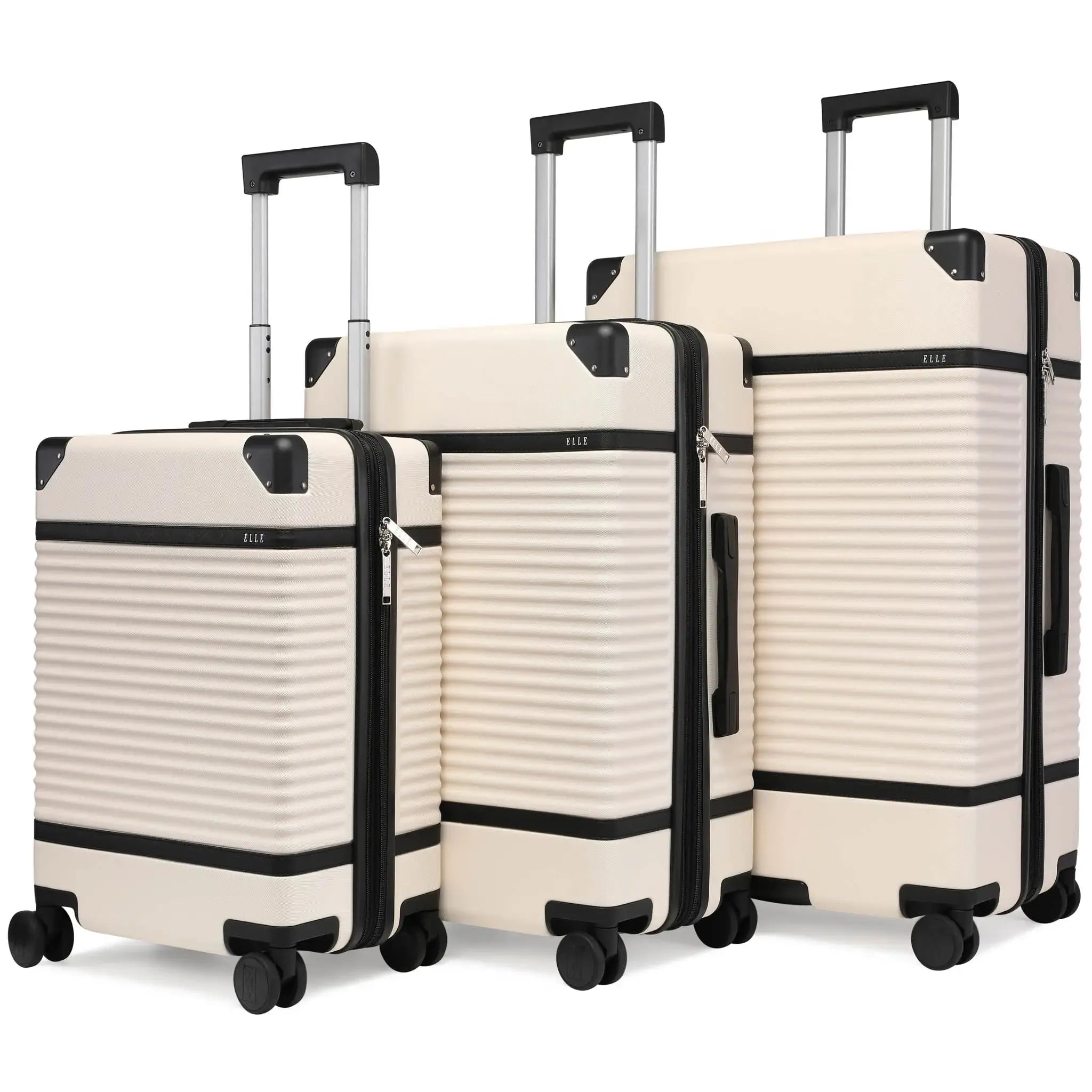 Belleville Three Piece Expandable Retro Luggage Set