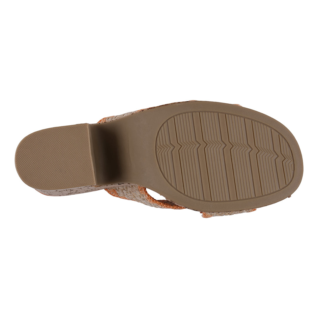 Brown sandal sole on a white background