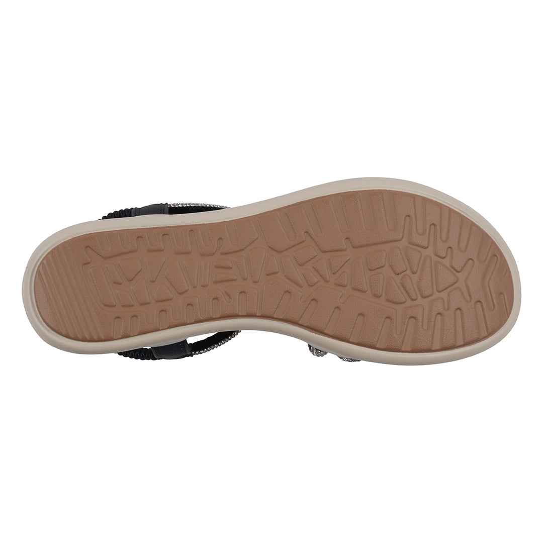 GC Shoes Women's Emory Black Embellished Wedge Sandals