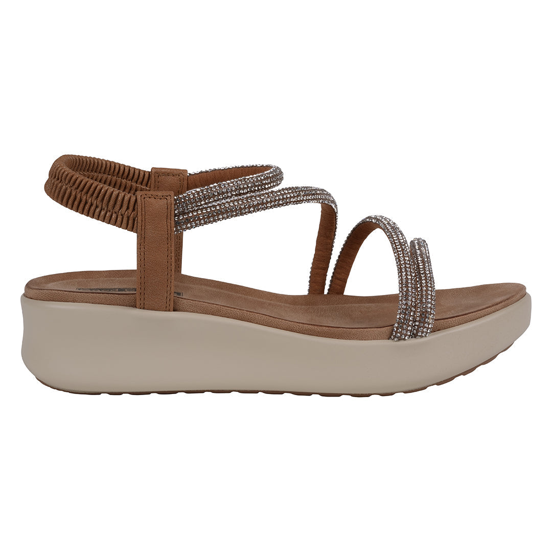 GC Shoes Women's Emory Gold Embellished Wedge Sandals