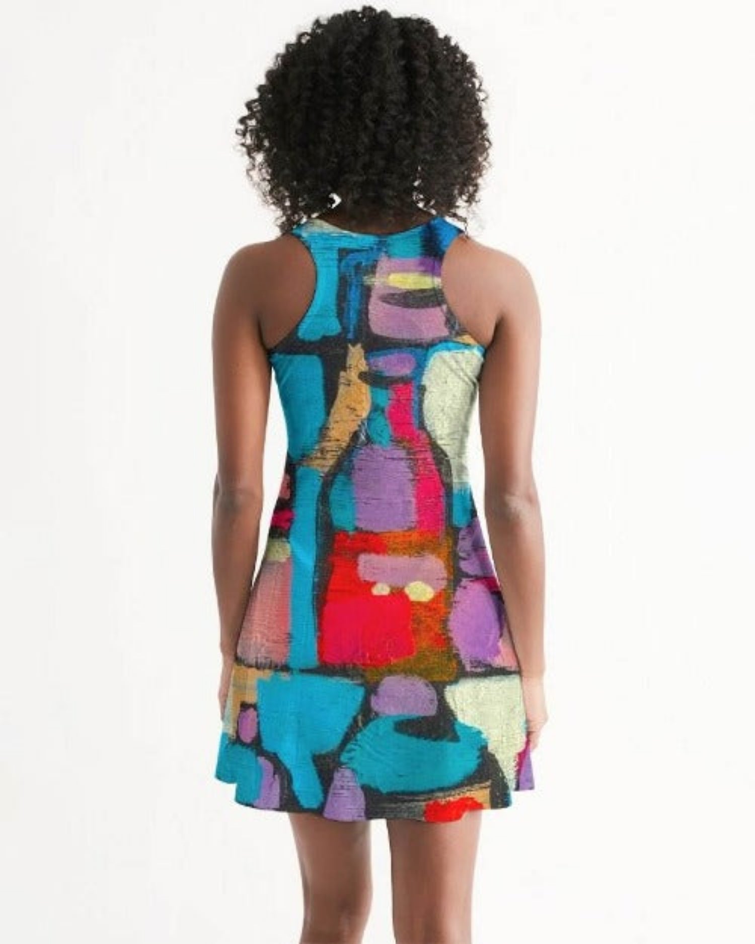 Edgy Geometric Style Racerback Dress