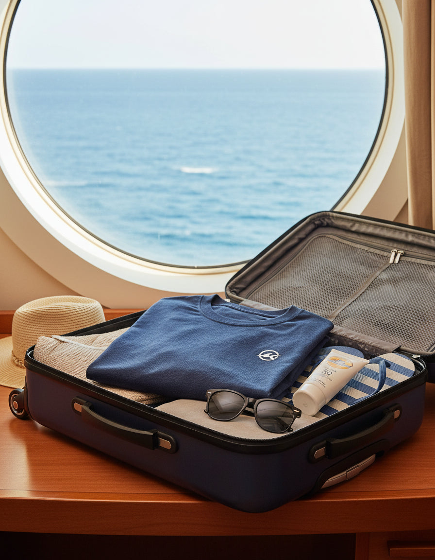 Navy blue long-sleeve shirt with a white logo on a white background