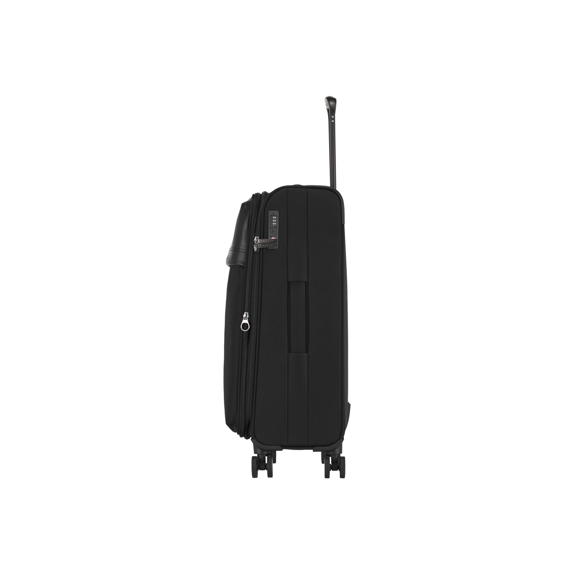 Black suitcase on a white background