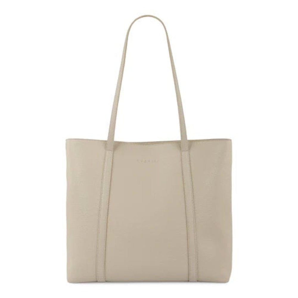 Beige tote bag on a white background