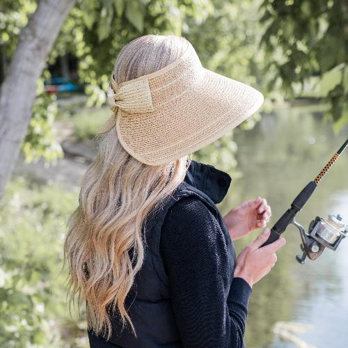 Easy Rollable Straw Visor Hat