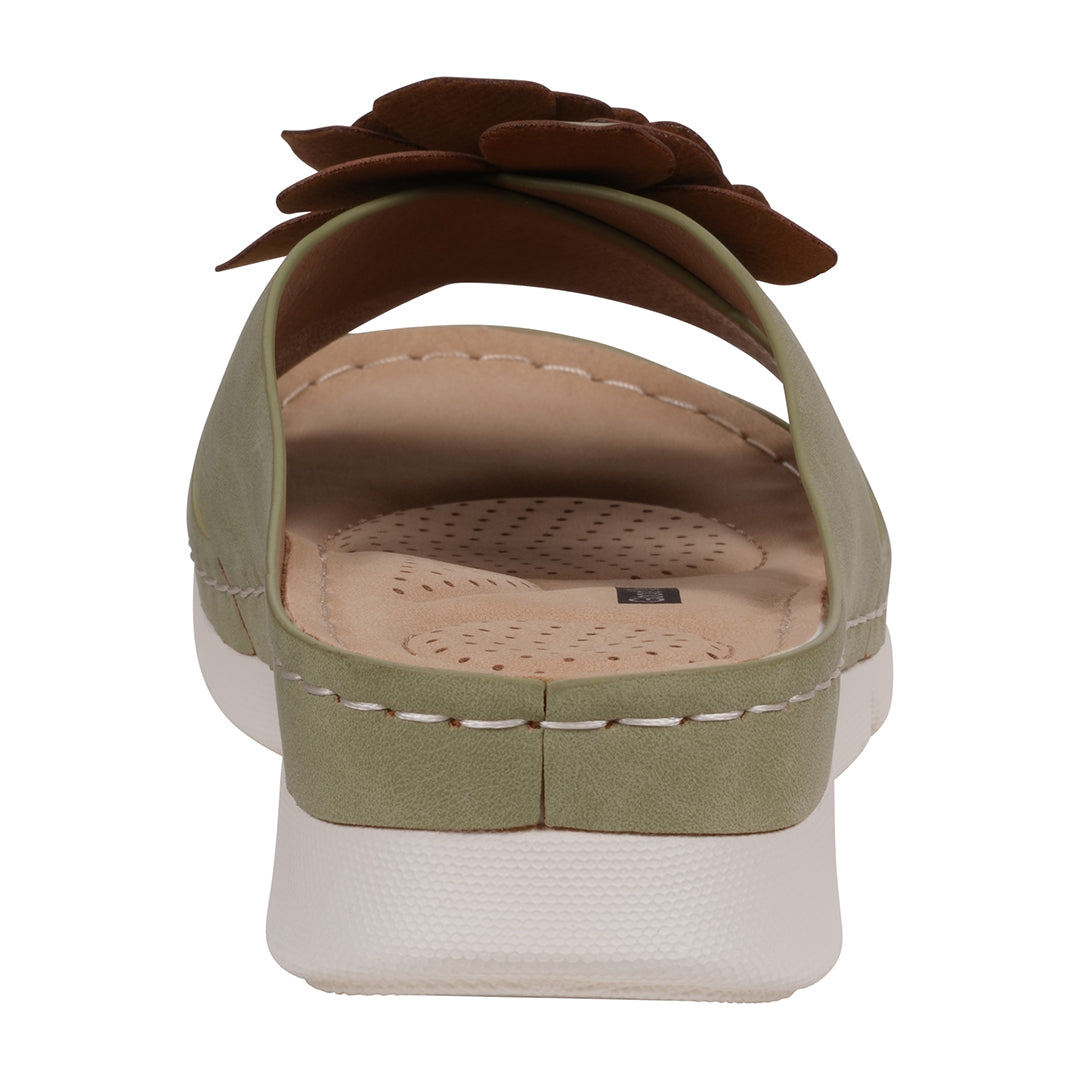 GC Shoes Women's Claire Green Cushioned Footbed Sandals