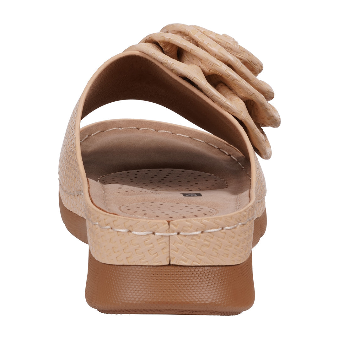 GC Shoes Women's Honey Natural Flat Comfort Sandals