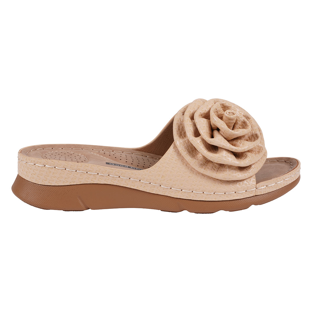 GC Shoes Women's Honey Natural Flat Comfort Sandals