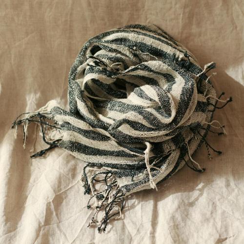 Fatima Hand-Loomed Raw Cotton Scarf