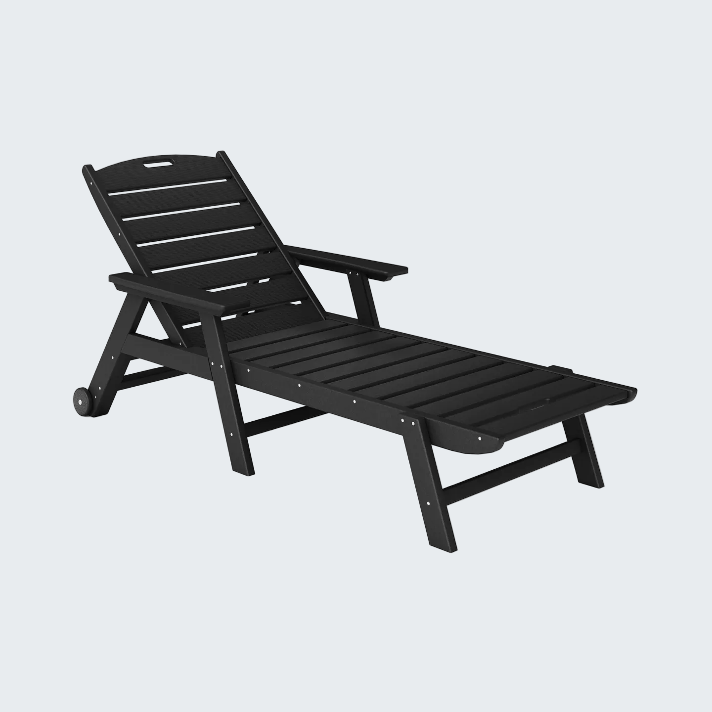 Black lounge chair on a white background