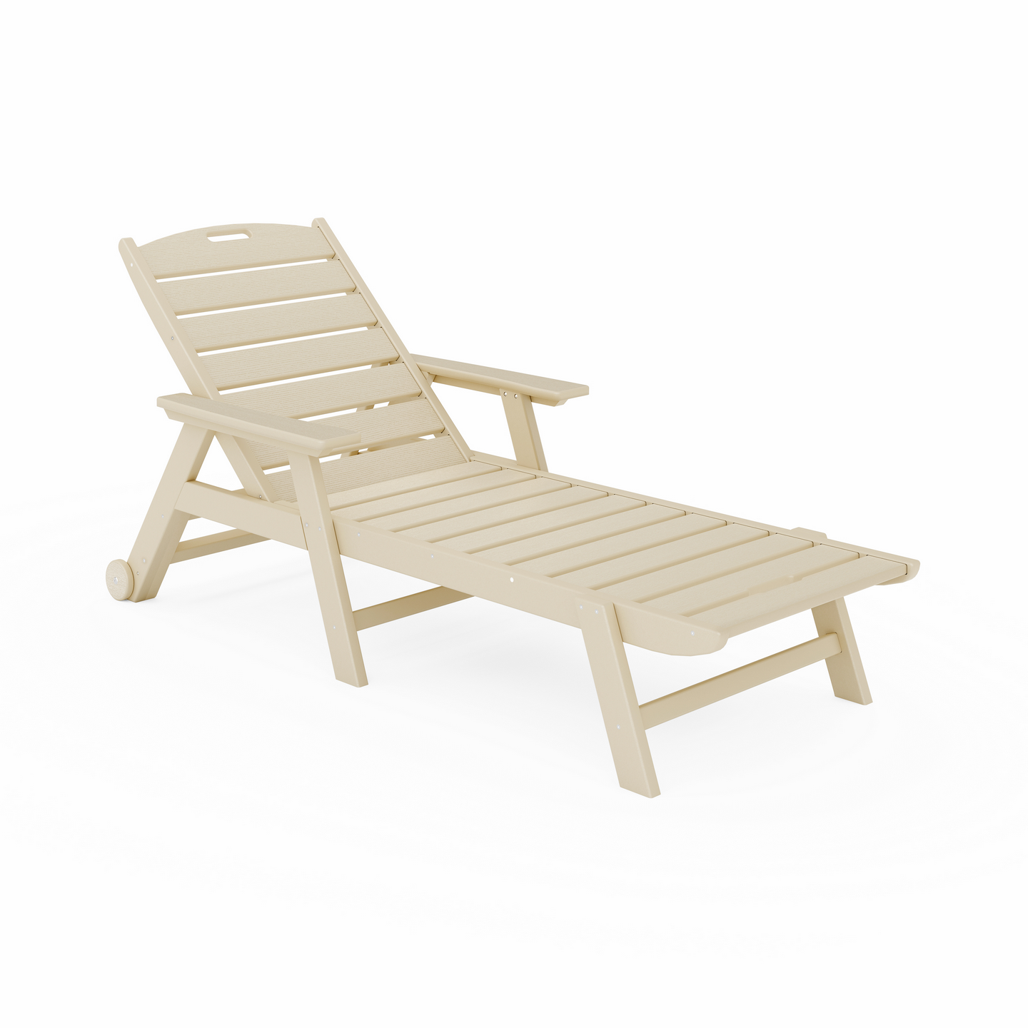 Beige lounge chair on a white background