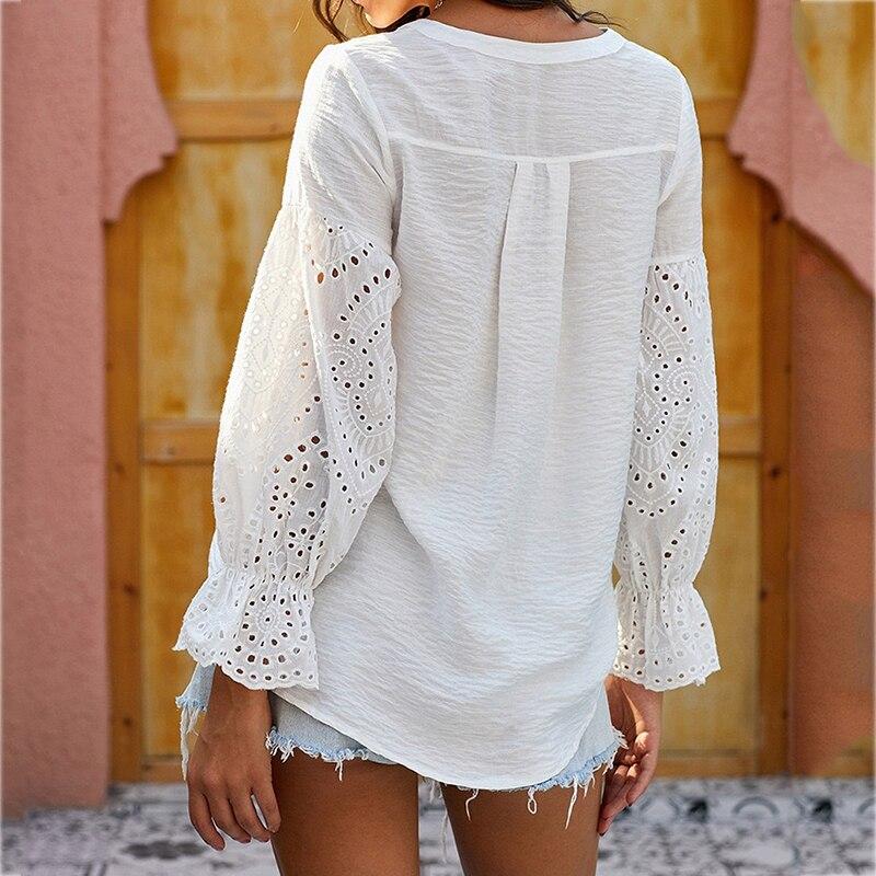 White Lace Shirt Tops - Sun of the Beach Boutique