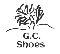 Logo of G.C. Shoes with a stylized shoe design above the text on a white background