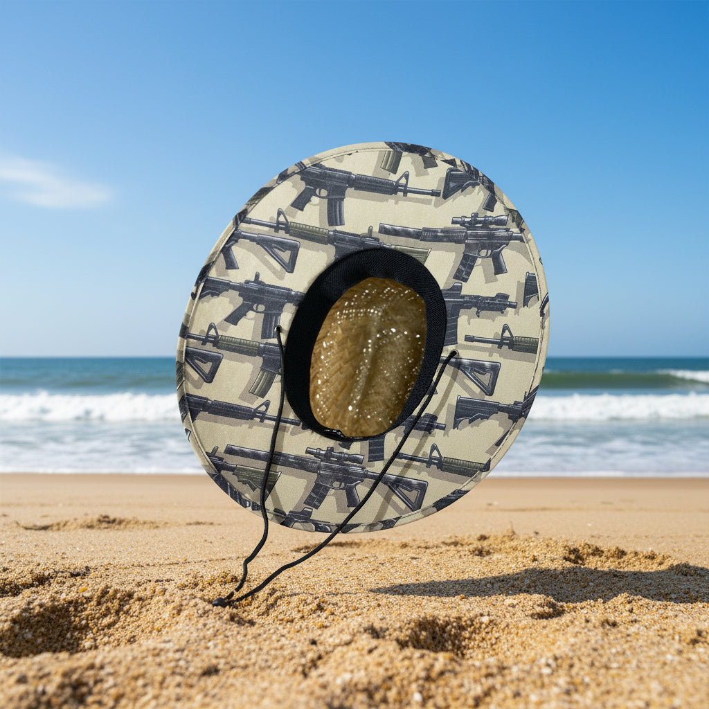 AR 15 2nd Amendment Straw Hat