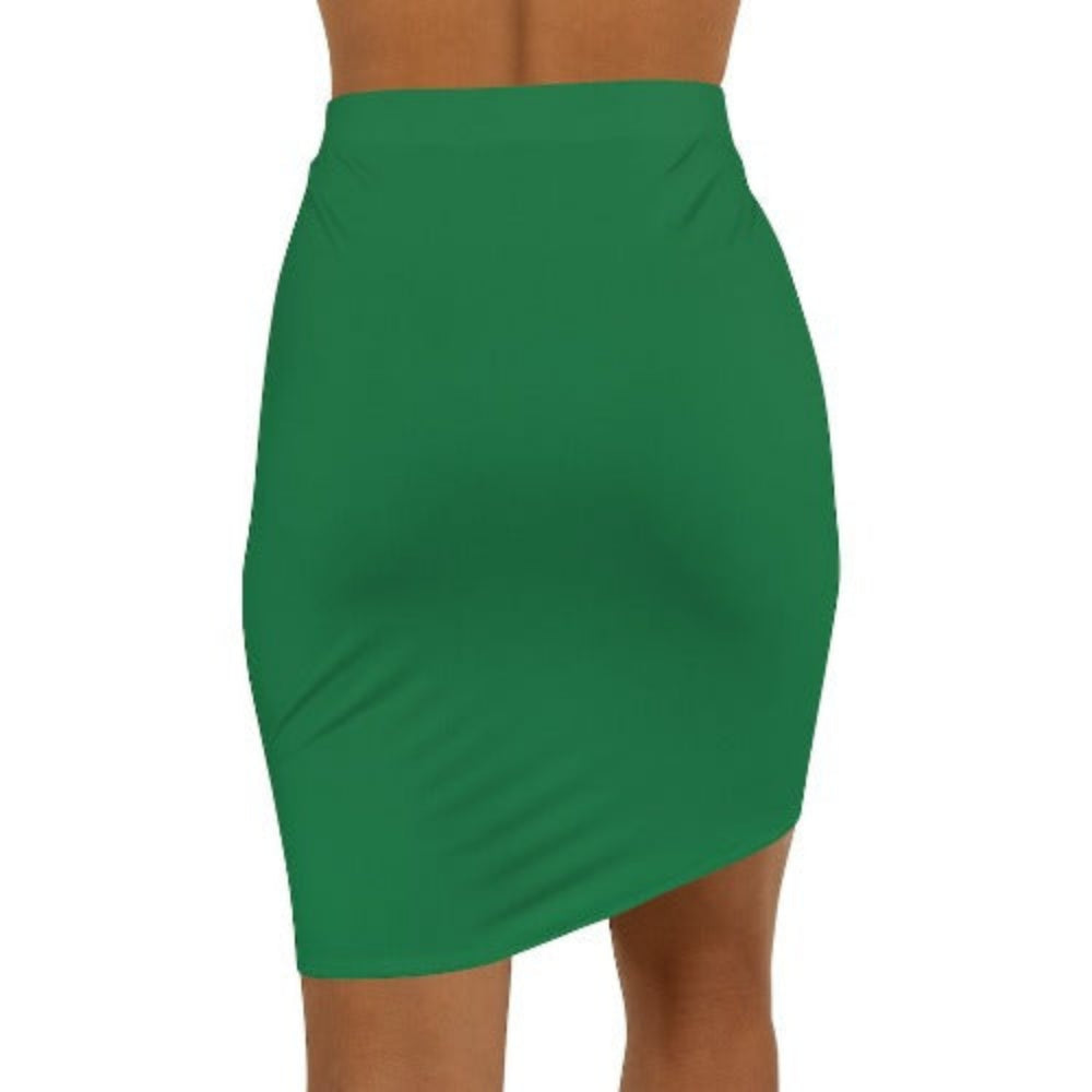 Green Stretch Mini Pencil Skirt