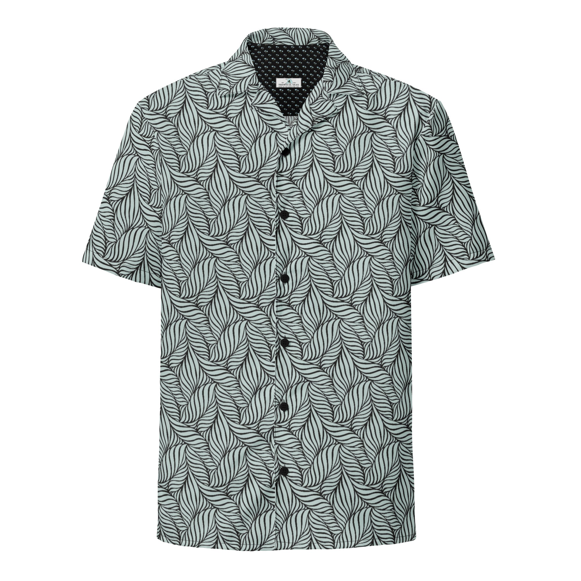 Grey Palm Button Down Hawaiian Shirt